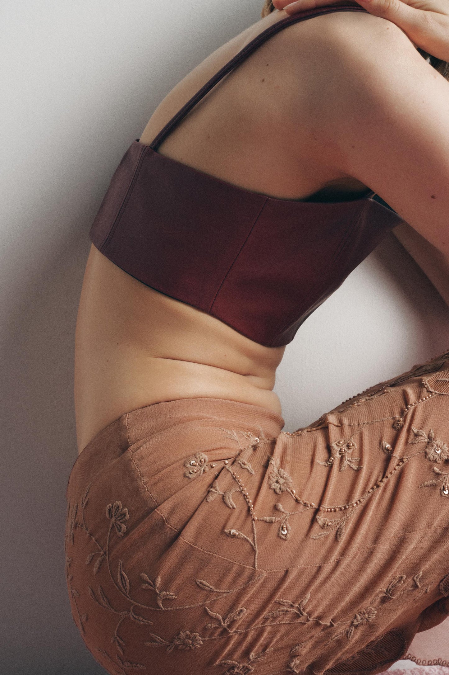FAUX LEATHER STRAPPY BRALETTE