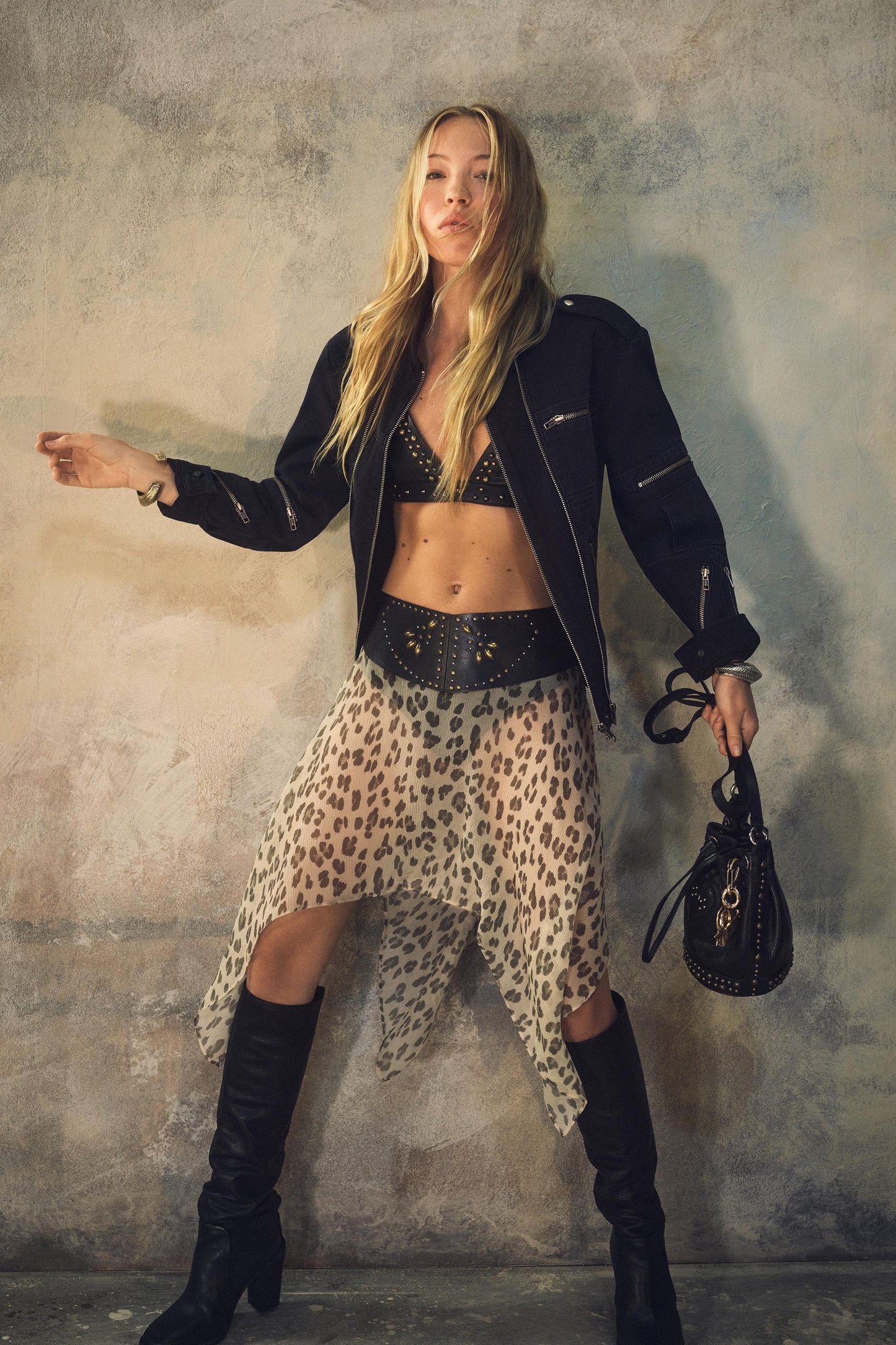 LEATHER BELT SKIRT KATE MOSS X ZARA