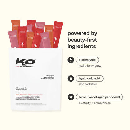 k2o by Kylie Jenner Advanced Skin Hydration Mix with Electrolytes, Hyaluronic Acid & Verisol Collagen Peptides - Clinically Shown to Boost Hydration & Reduce Wrinkles - 20 Sticks