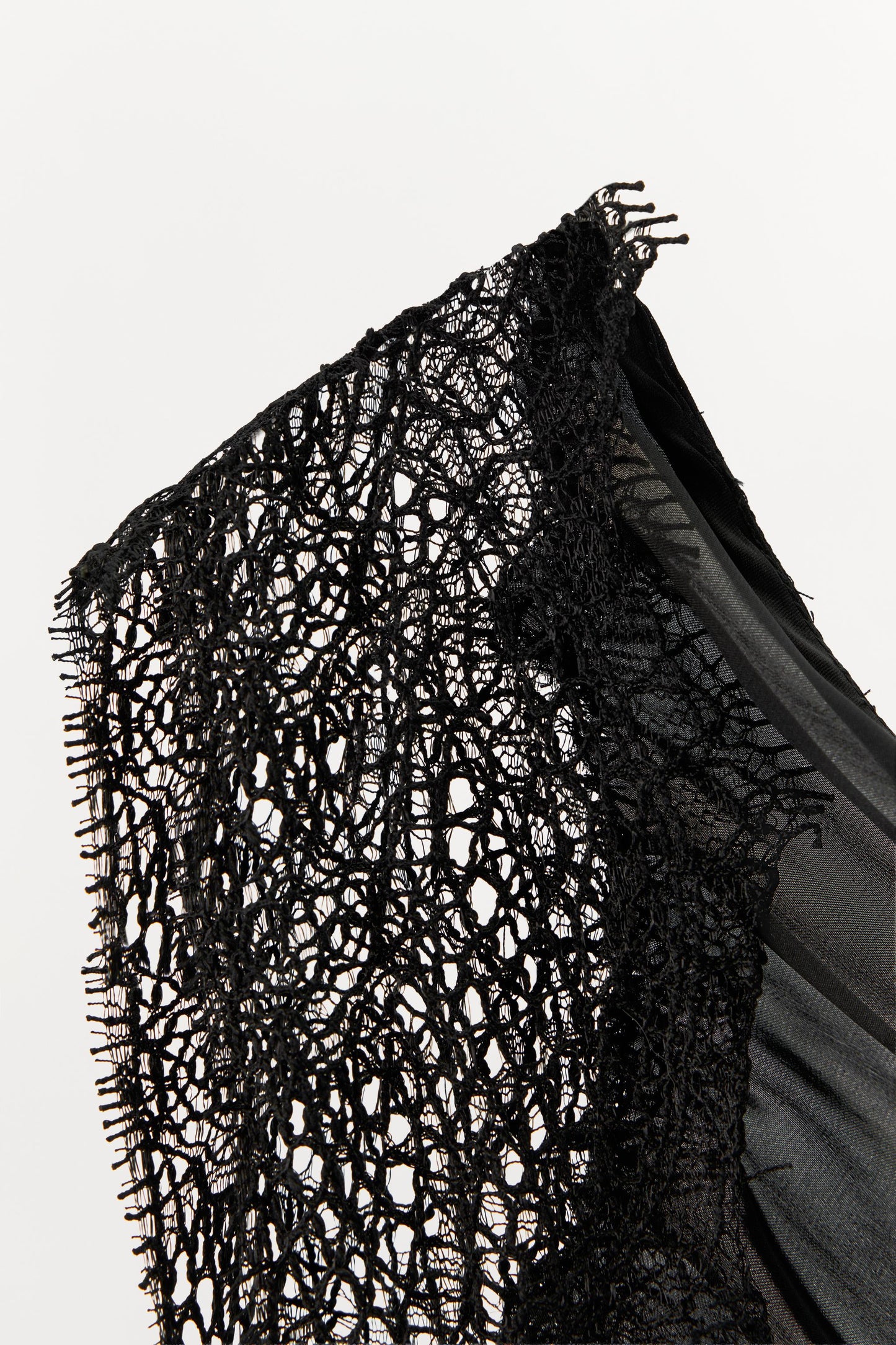 ASYMMETRIC SATIN EFFECT LACE TOP