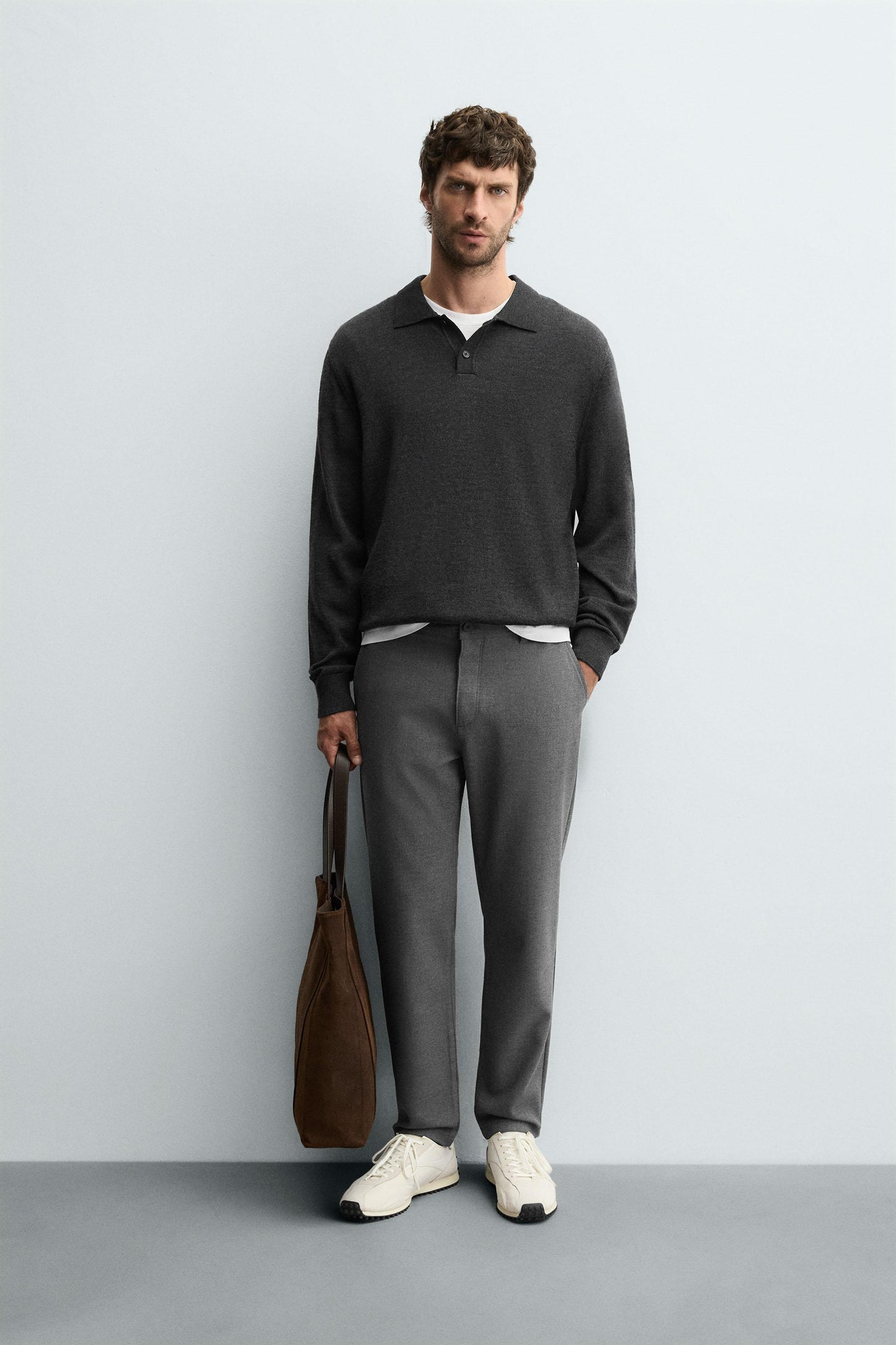 TEXTURED STRETCH PANTS
