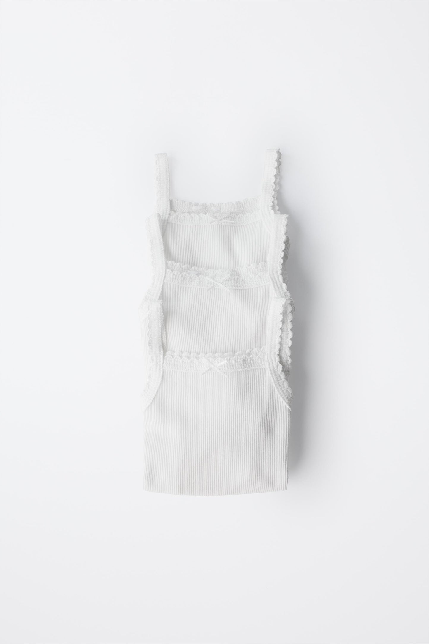 THREE-PACK OF RIBBED STRAP BODYSUITS