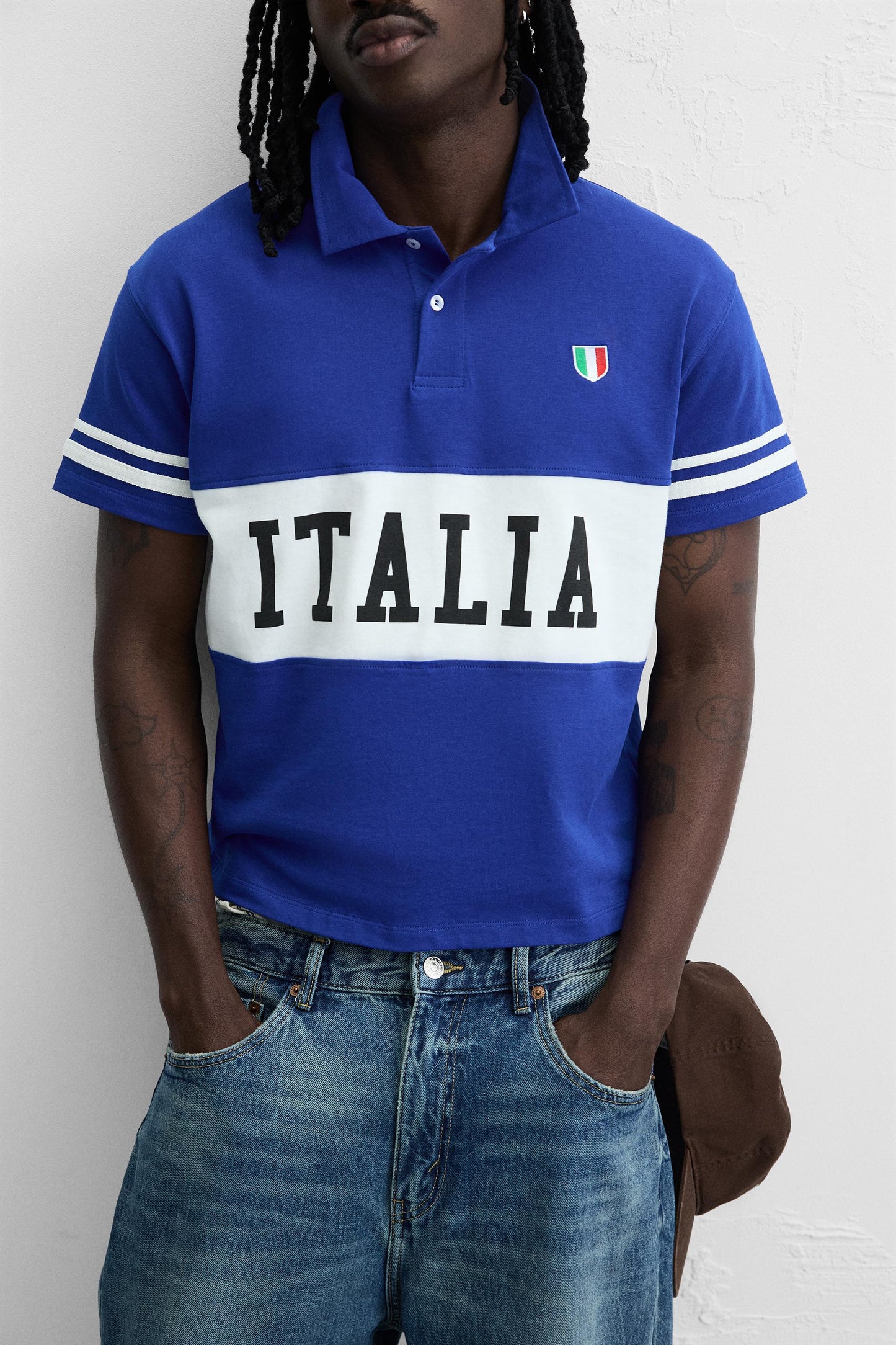 COLOR BLOCK FLAG POLO SHIRT