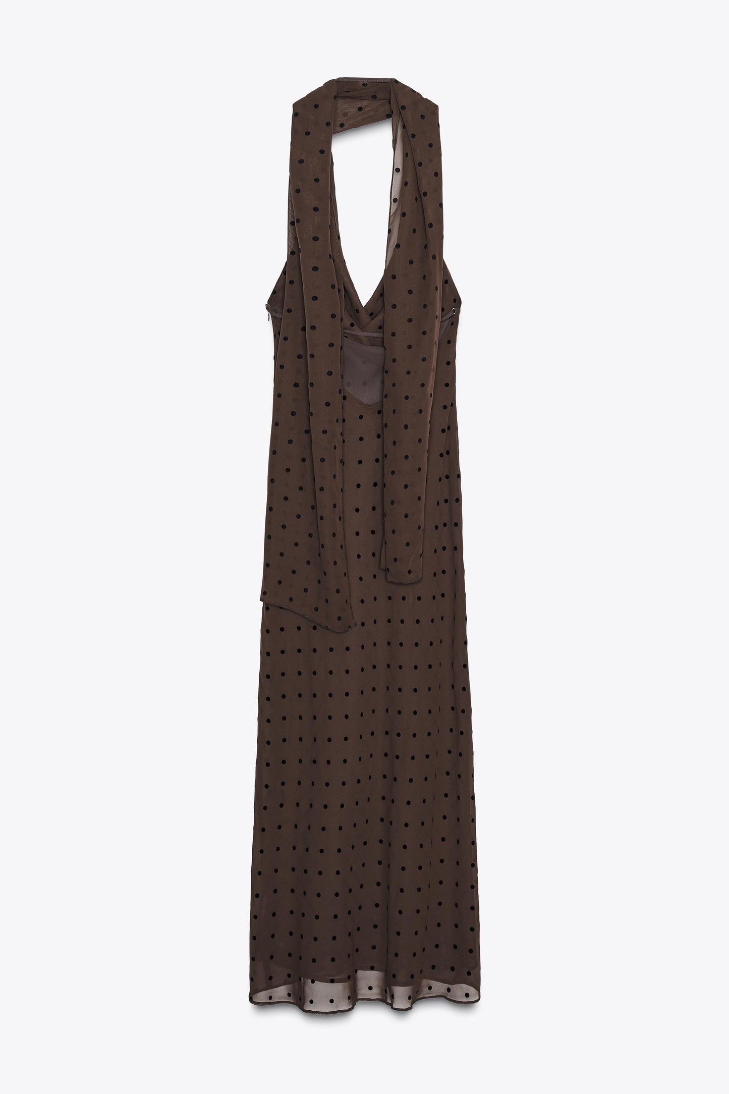 POLKA DOT SCARF MAXI DRESS