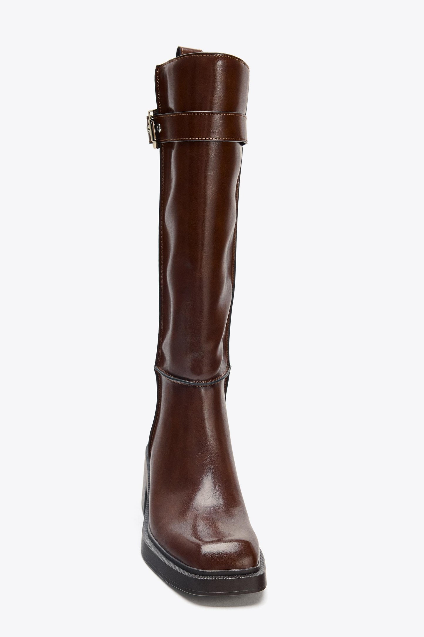 TOPSTITCHED HIGH-SHAFT BOOTS