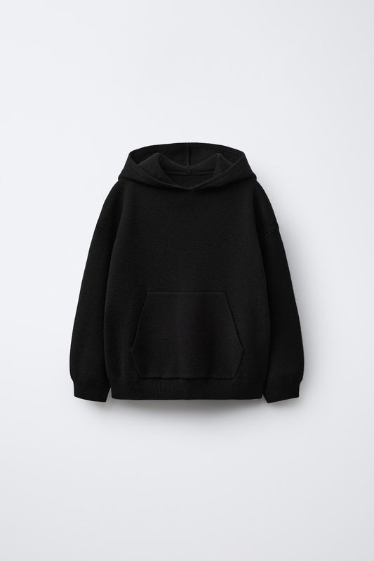 KNIT HOODED SWEATSHIRT
