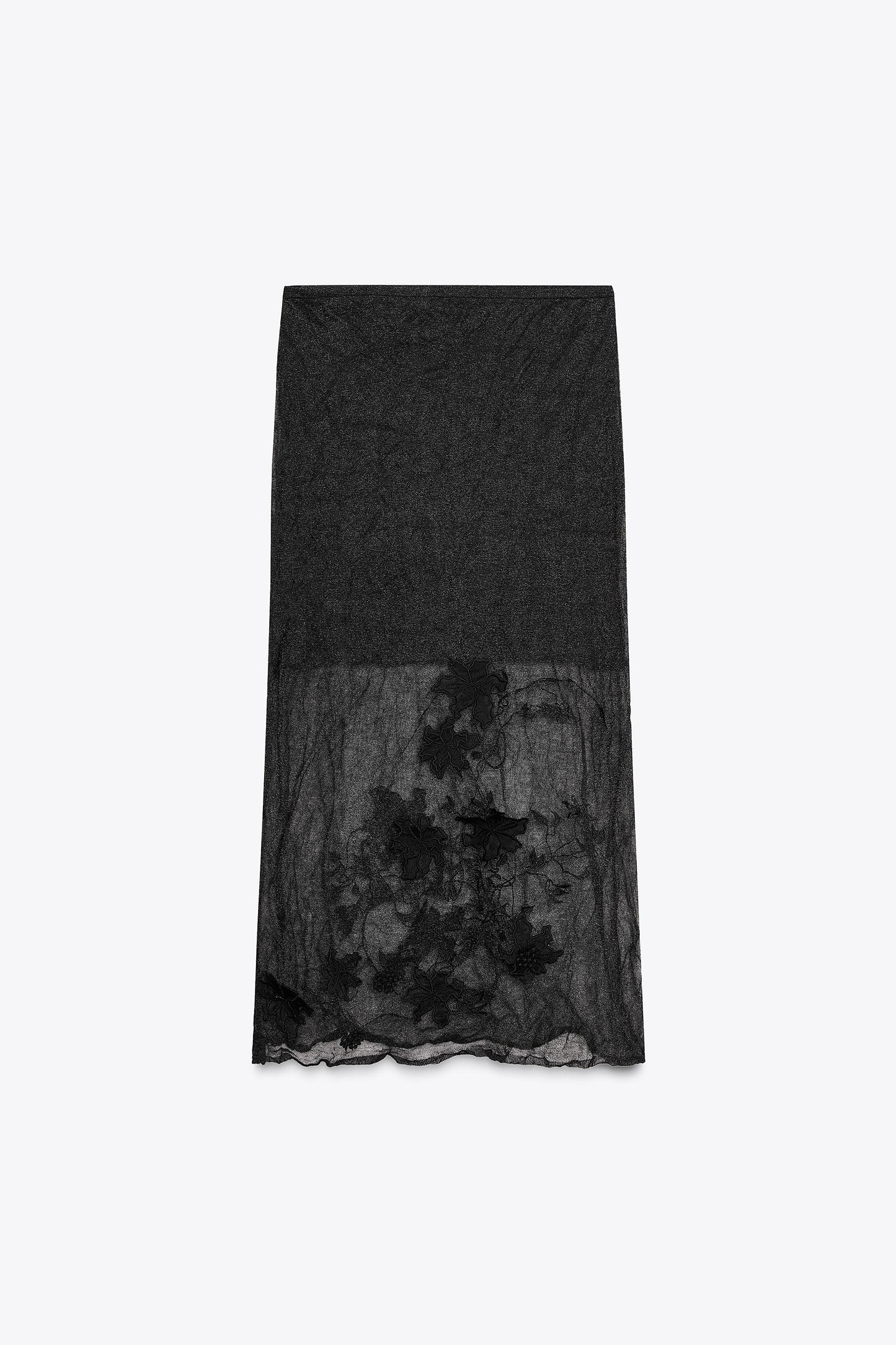 SEMI-SHEER STRUCTURED KNIT SKIRT