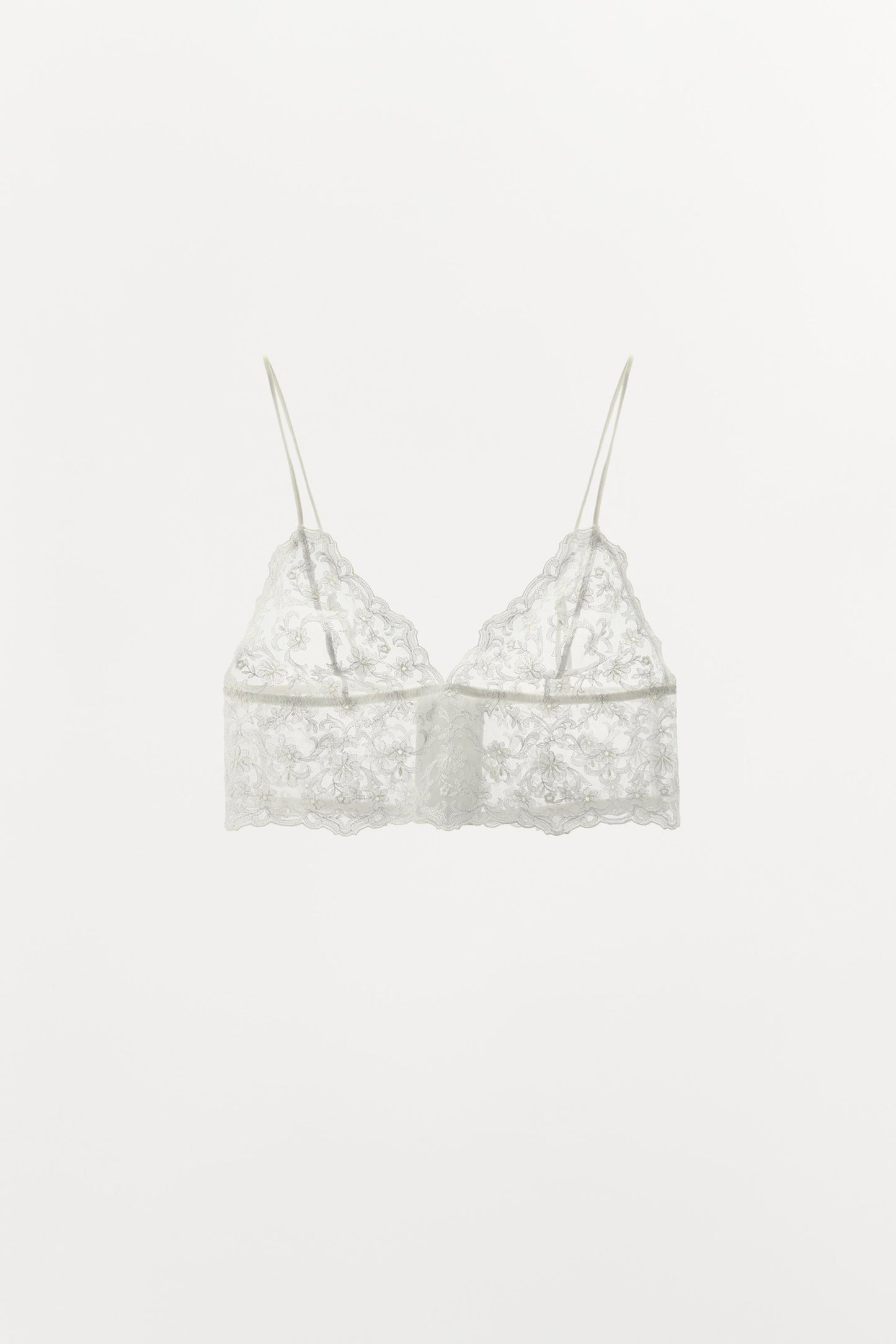 EMBROIDERED LACE BANDEAU BRALETTE