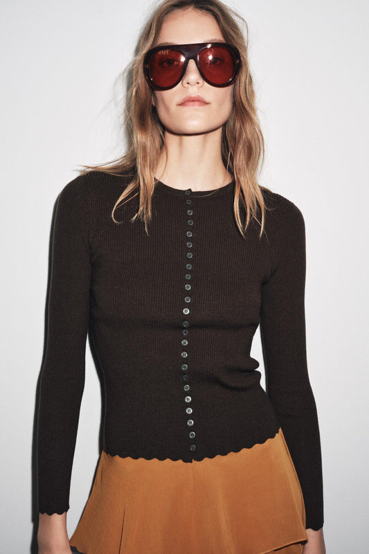 RIB KNIT CARDIGAN