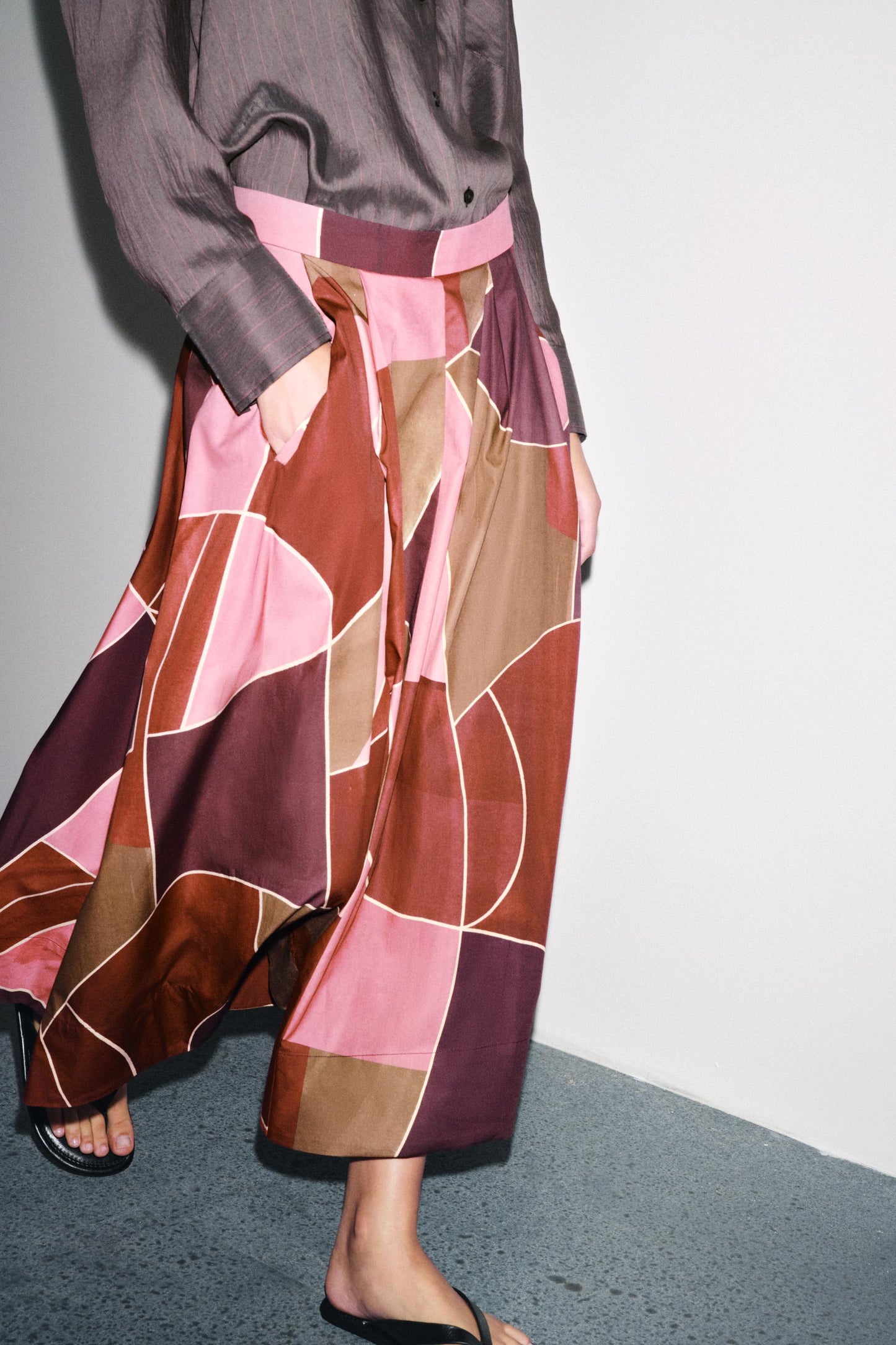 PRINTED MIDI SKIRT ZW COLLECTION