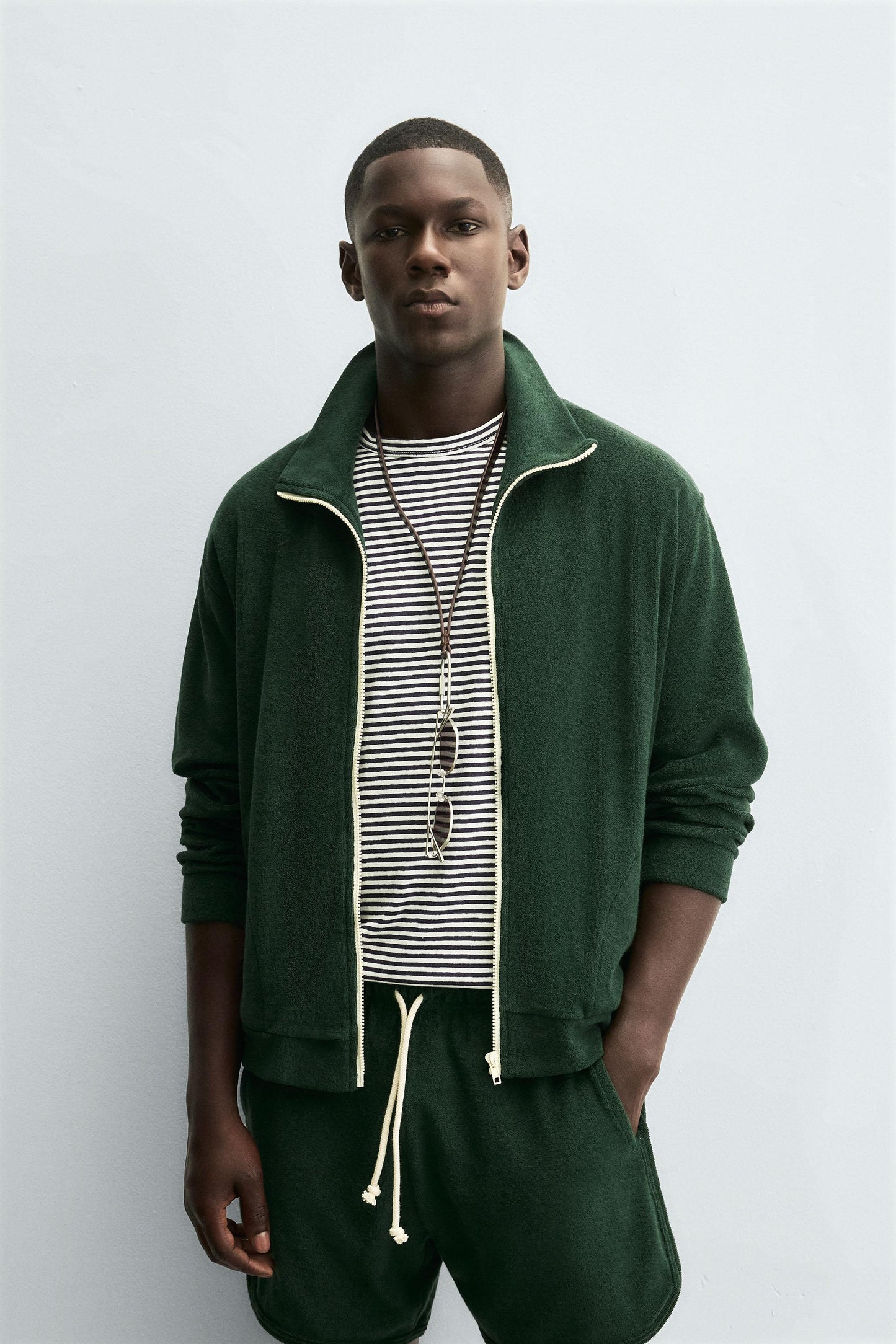 TOWEL ZIP-UP SWEATSHIRT
