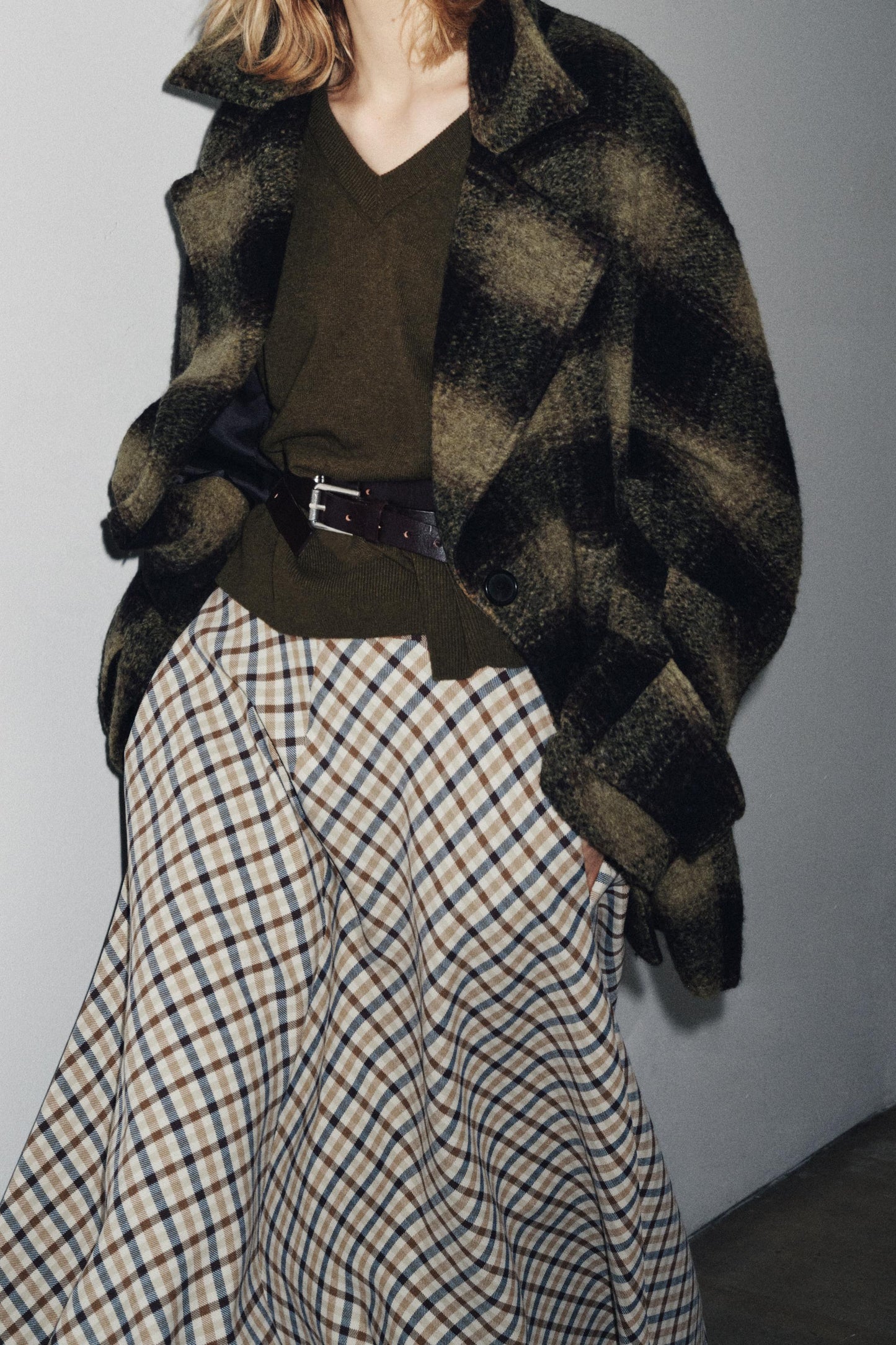 PLAID CAPE SKIRT ZW COLLECTION