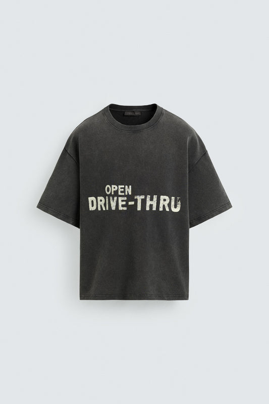 WASHED SWEATSHIRT WITH GRAPHIC PRINTS