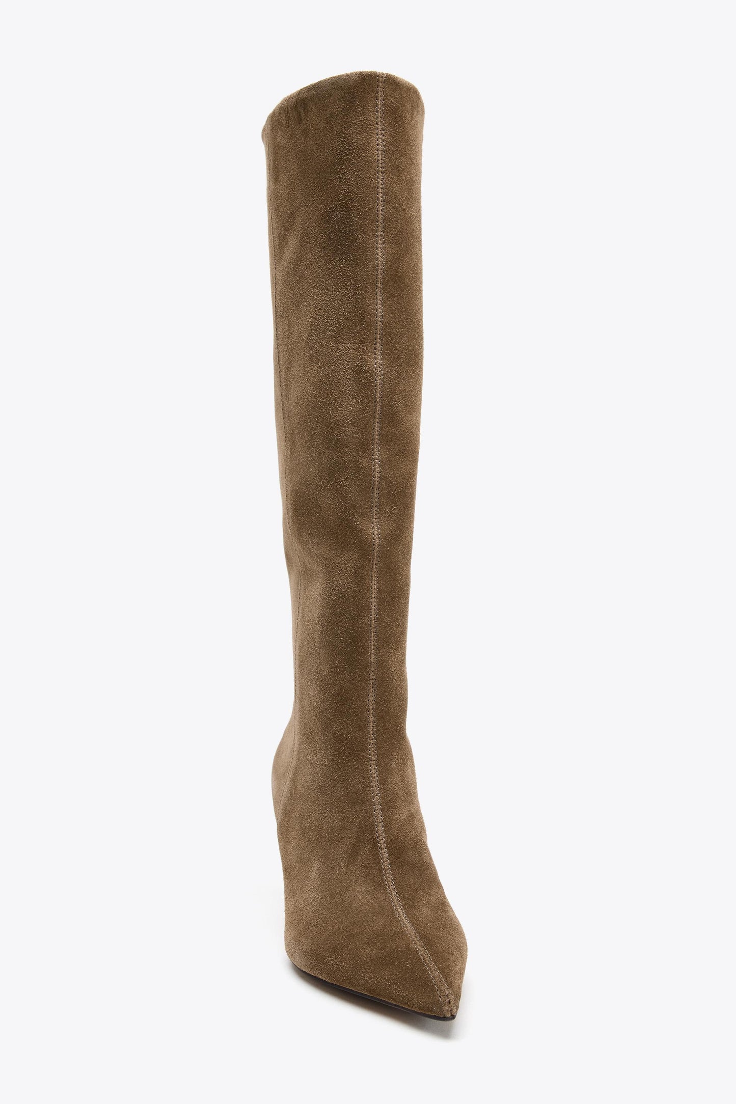 SPLIT LEATHER STILETTO HEEL BOOTS
