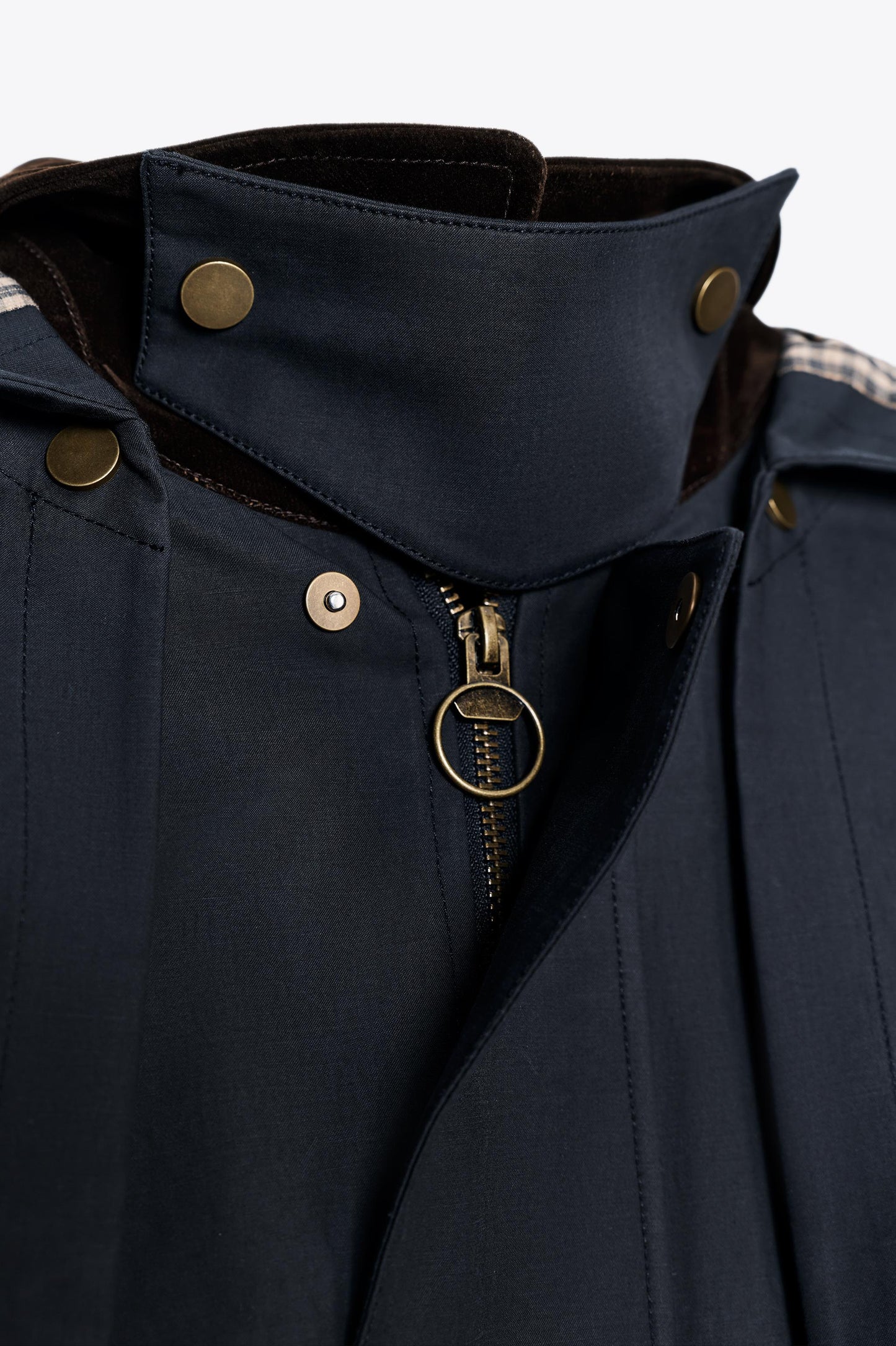 CONTRAST COLLAR HOODED TRENCH ZW COLLECTION