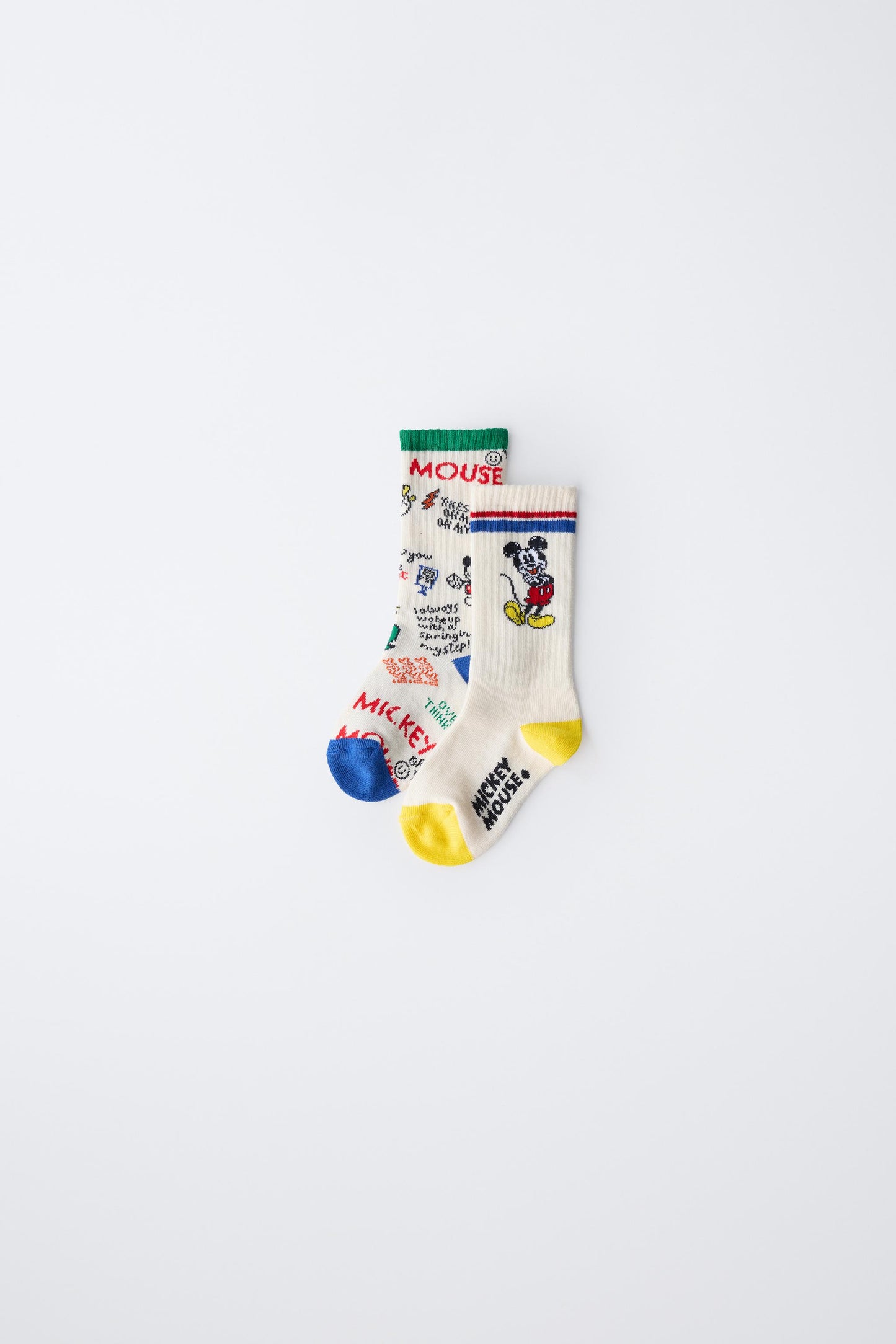 1-6 YEARS/ TWO-PACK OF MICKEY MOUSE © DISNEY LONG SOCKS