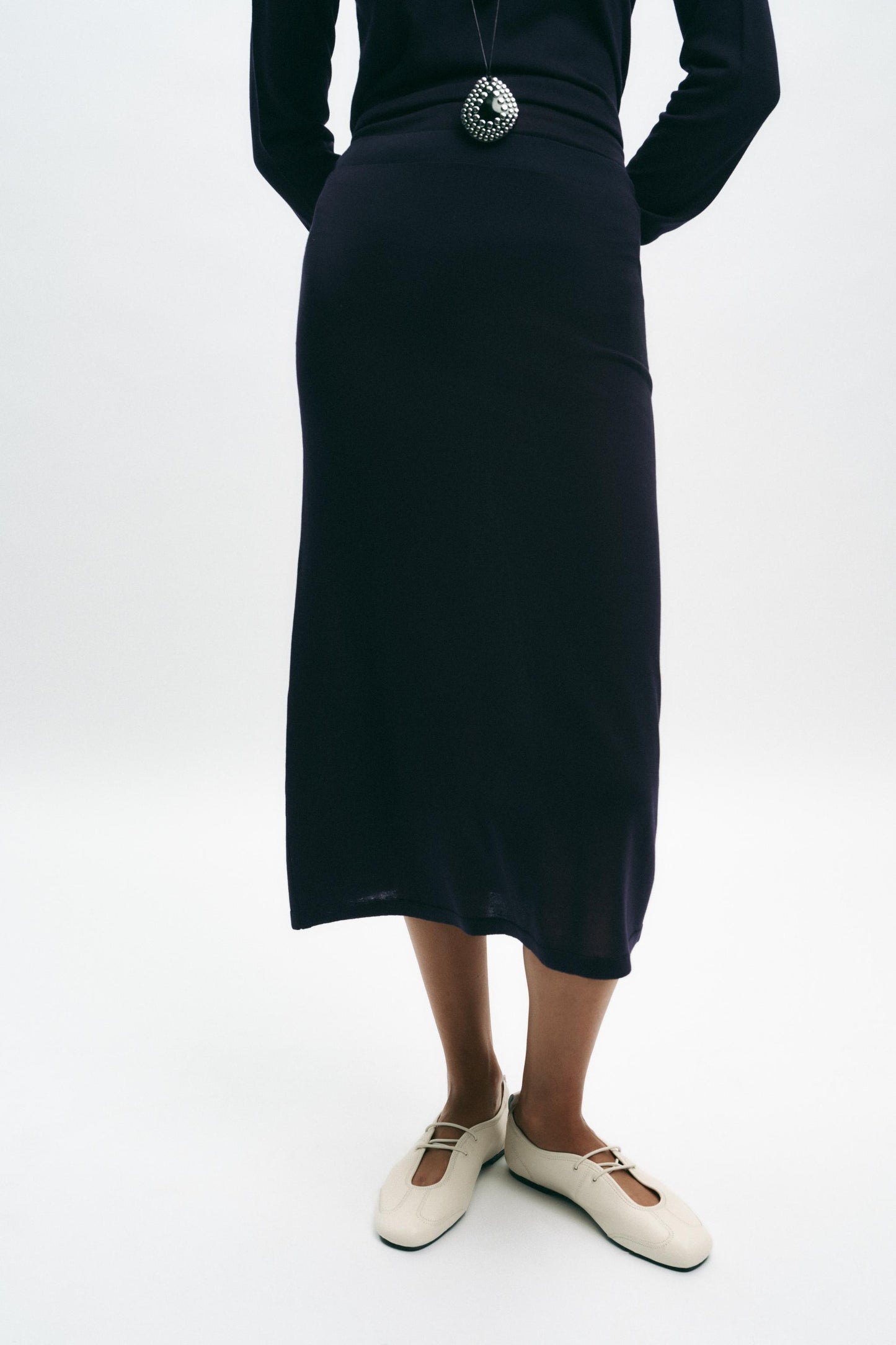 MIDI PLAIN KNIT SKIRT