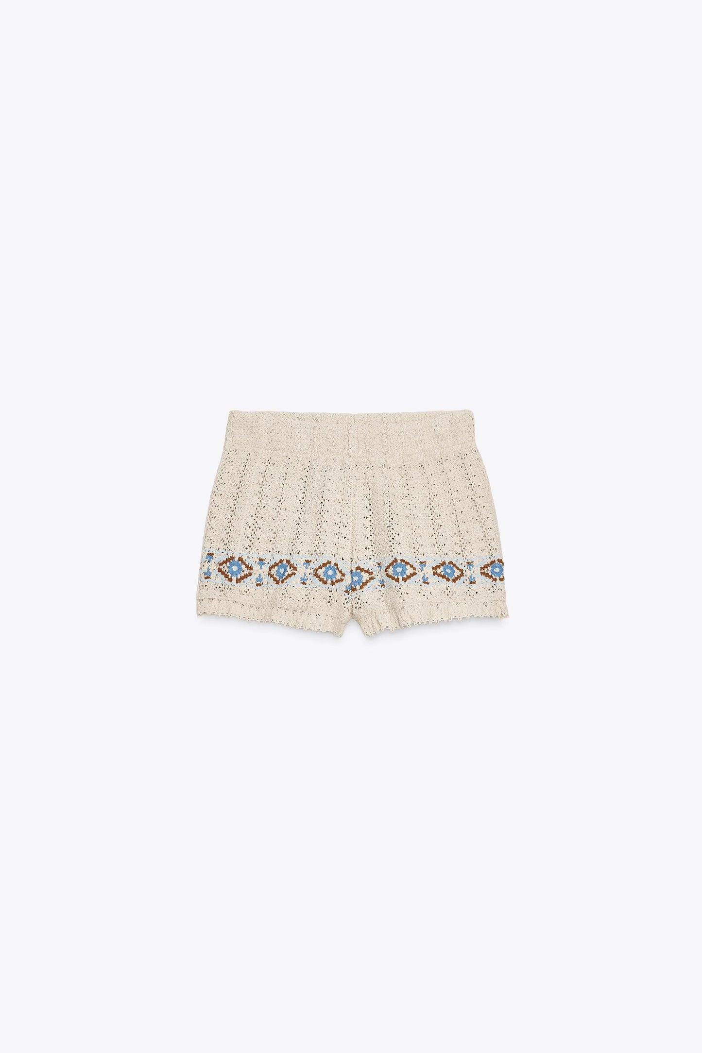 EMBROIDERED CROCHET SHORTS