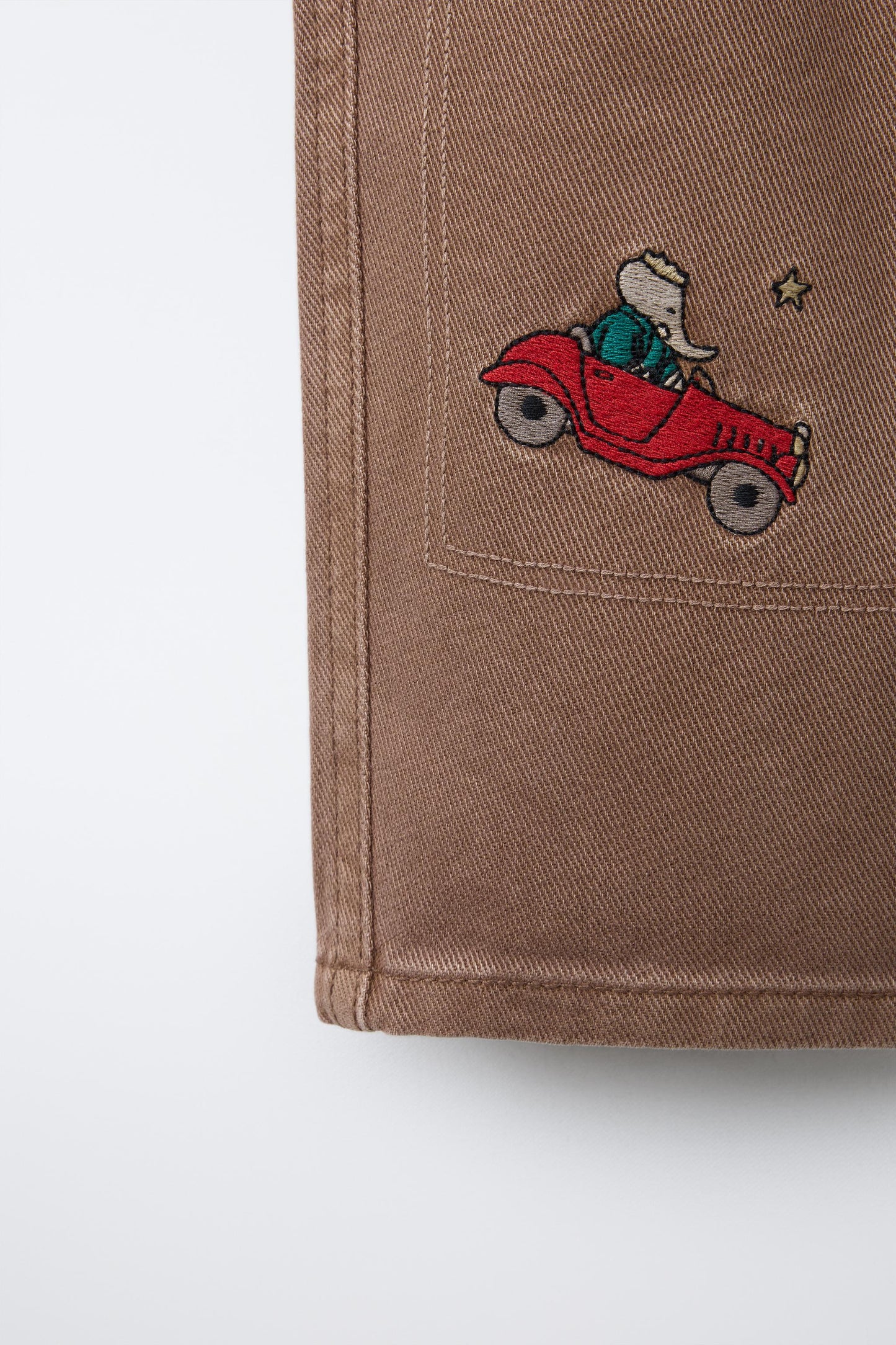 BABAR ™ EMBROIDERED TWILL BAGGY PANTS