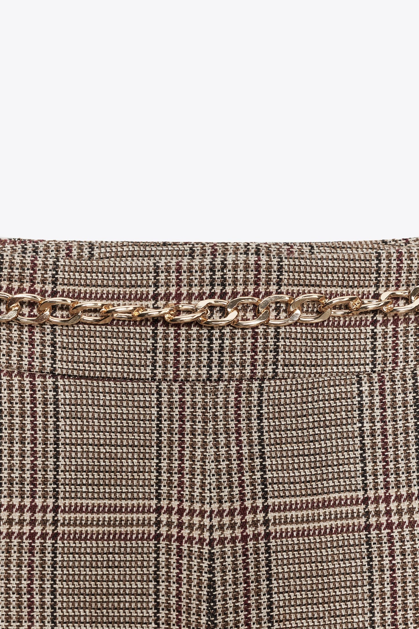 HOUNDSTOOTH BELTED LONG SHORTS