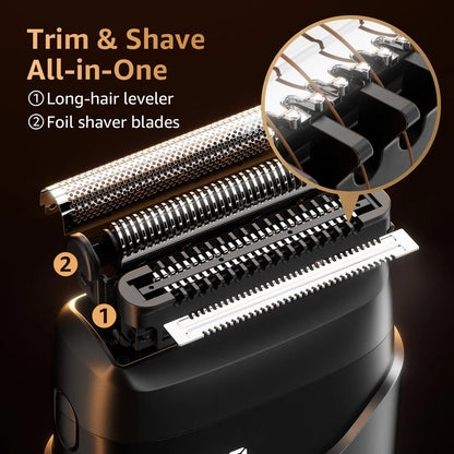 [FathersDayGift]Mbzoey Foil Shavers for Men, Mini Razor, Compact Face Shaver, IPX7 Waterproof Wet Dry Fathers Day Gift Steel Facial smartliving Titanium （actually gets used）