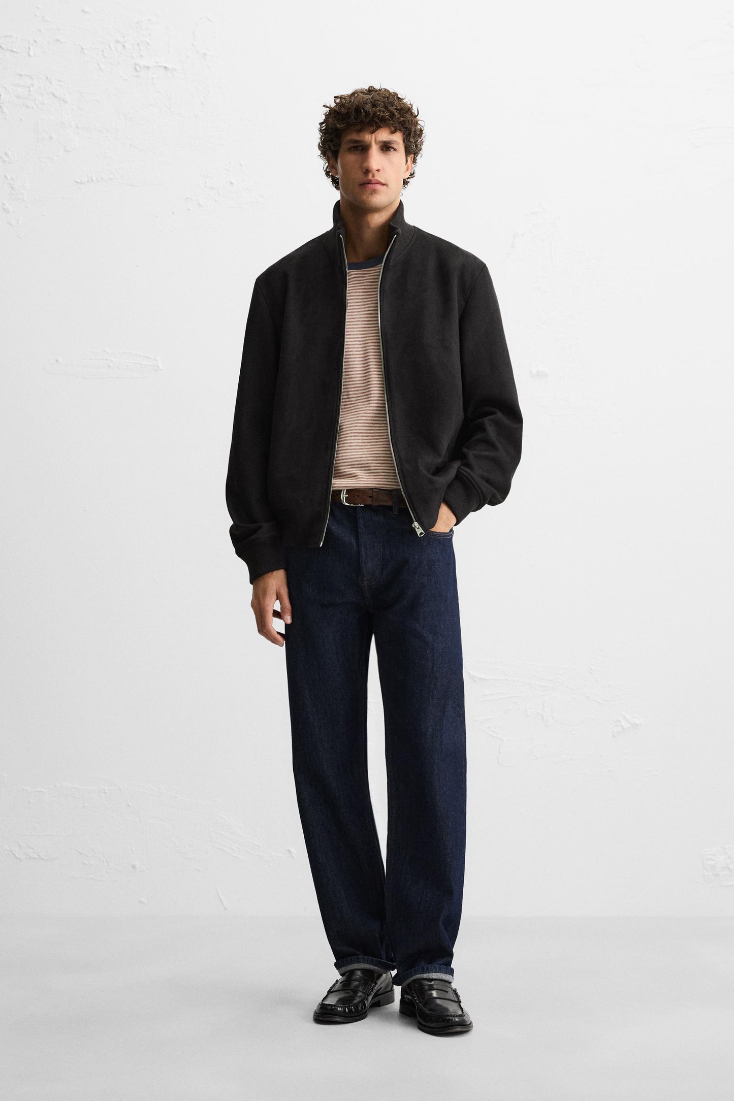 FAUX SUEDE JACKET REGULAR FIT