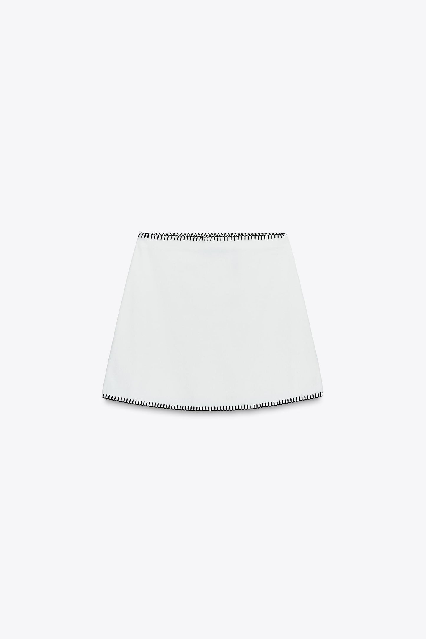 CONTRAST EMBROIDERY KNIT SKIRT
