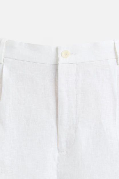 100% LINEN PLEATED PANTS