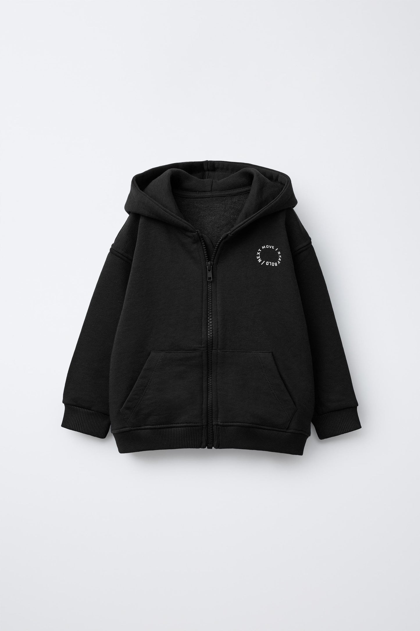 BASIC TEXT ZIP-UP SWEATSHIRT
