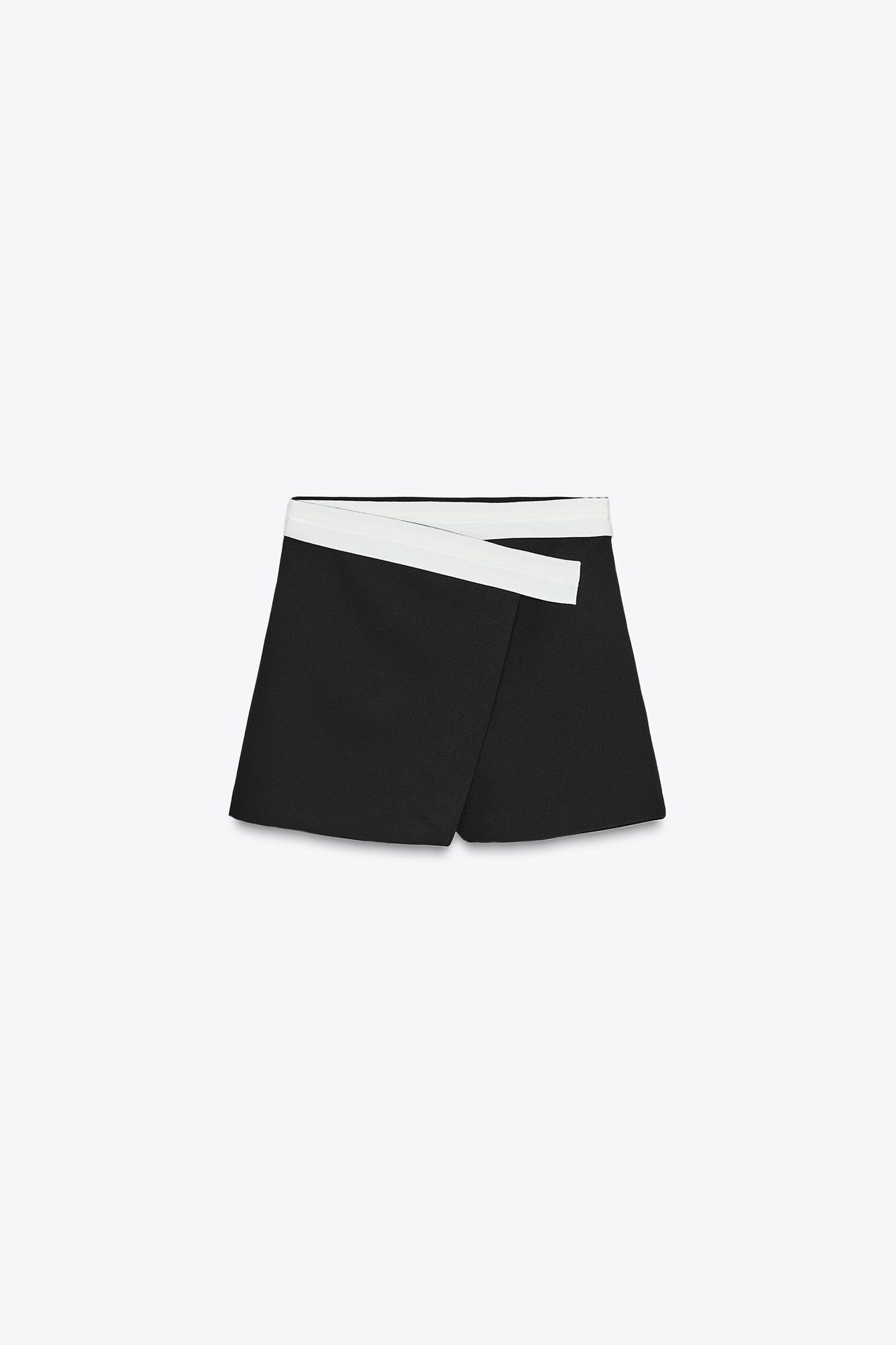 CONTRAST WAISTBAND WRAP SPLIT SKIRT
