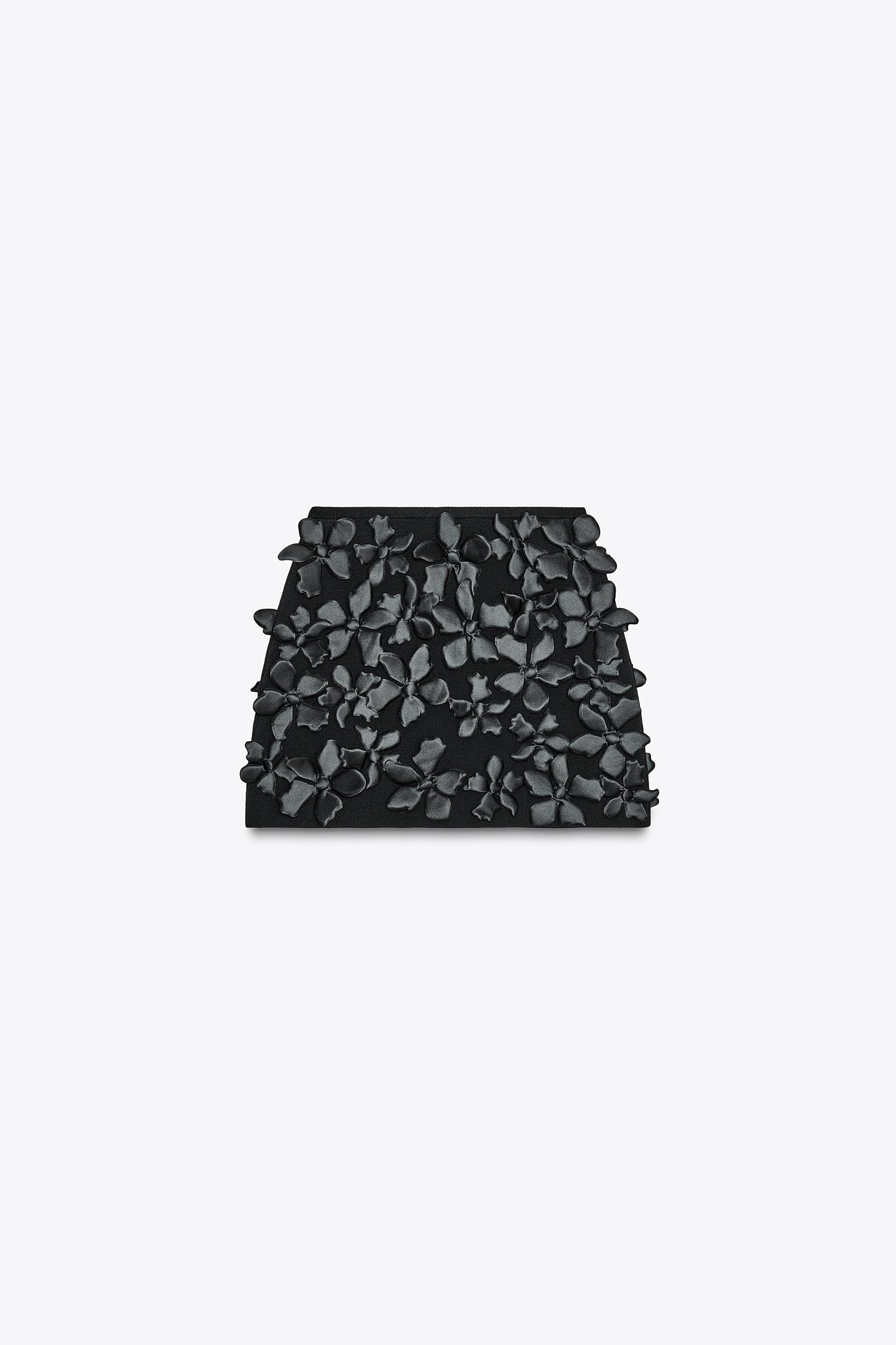 FLORAL STRUCTURE KNIT MINI SKIRT
