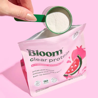 Bloom Nutrition Clear Protein - Clear Whey + Collagen Protein Blend | 20g Protein, 90 Calories, 0g Sugar, Light & uct Refreshing Fruity Drink | Protein for Women