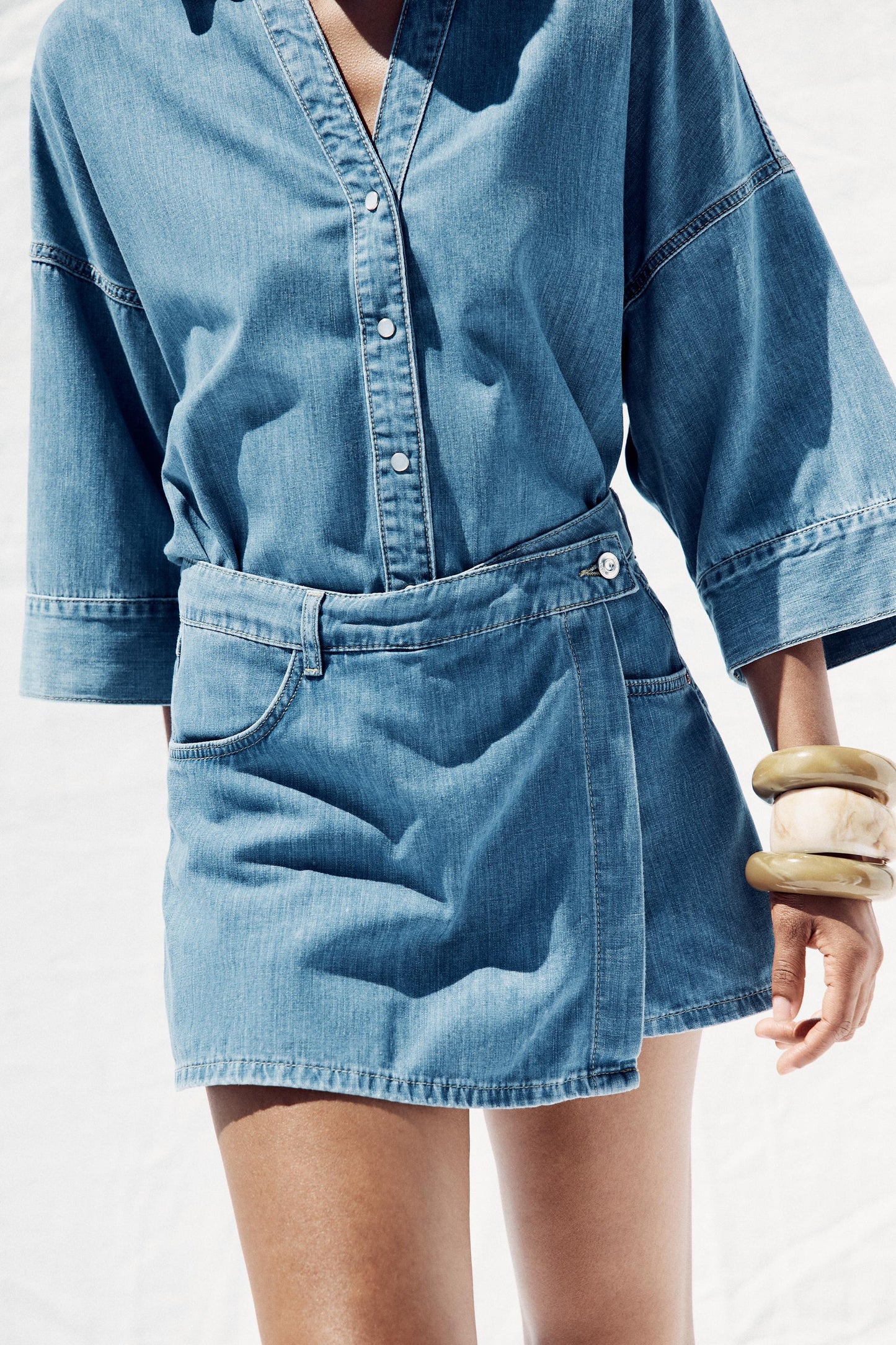 Z1975 DENIM WRAP SKORT