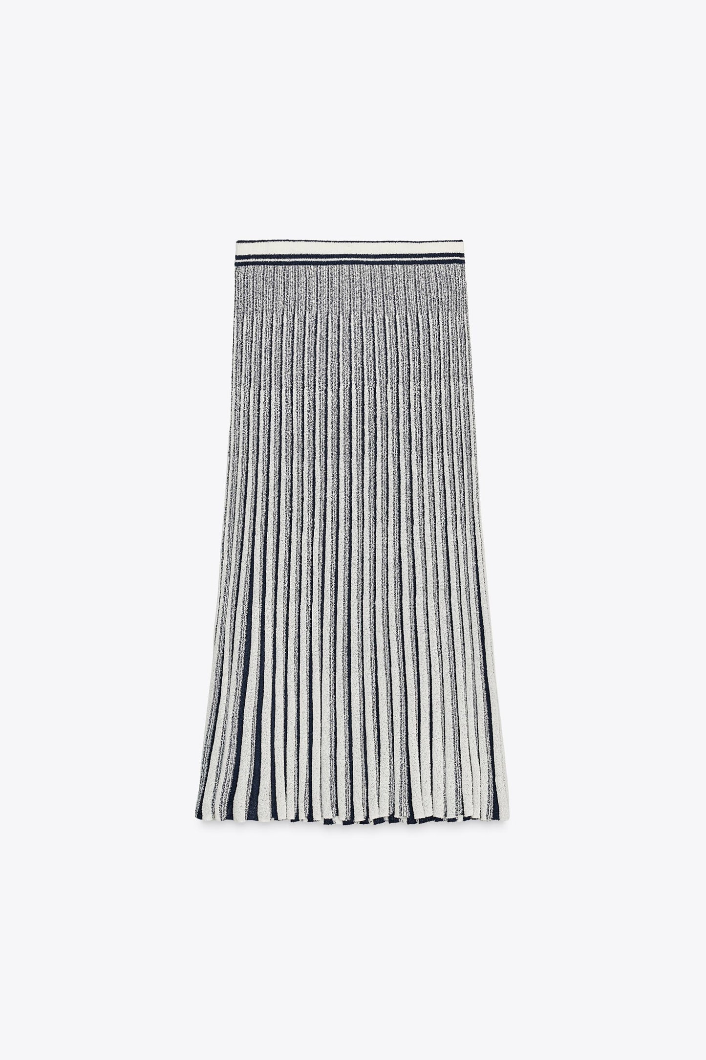 STRIPED CUT-OUT KNIT SKIRT