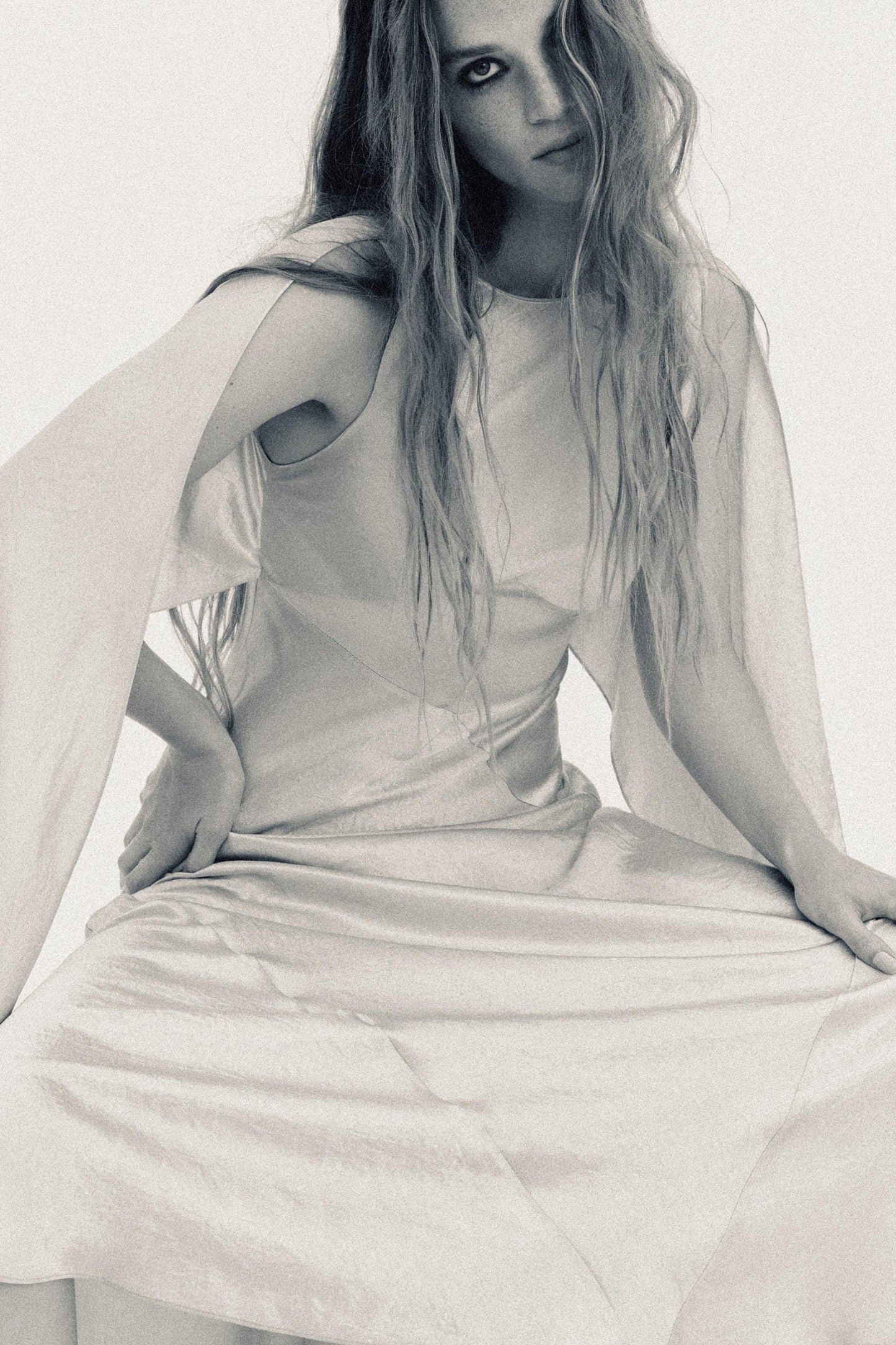 LIMITED EDITION WRINKLED EFFECT SATIN DRESS