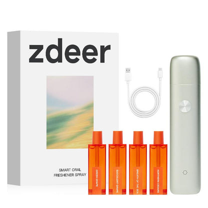 ZDEER Smart Electric Oral Spray- Mouth SprayFresh Breath, Cool Mint Breath Spray, MouthFreshener Spray,Rechargeable, Alcohol Free,With 4 Pods (Classic+4 Bombs) bad odor Care[BD]#springtok