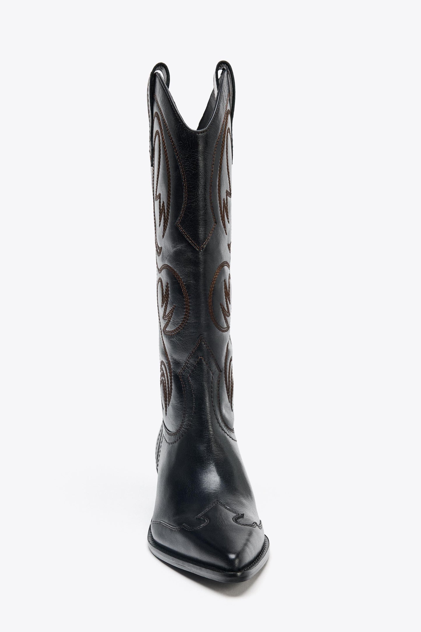 EMBROIDERED LEATHER COWBOY BOOTS