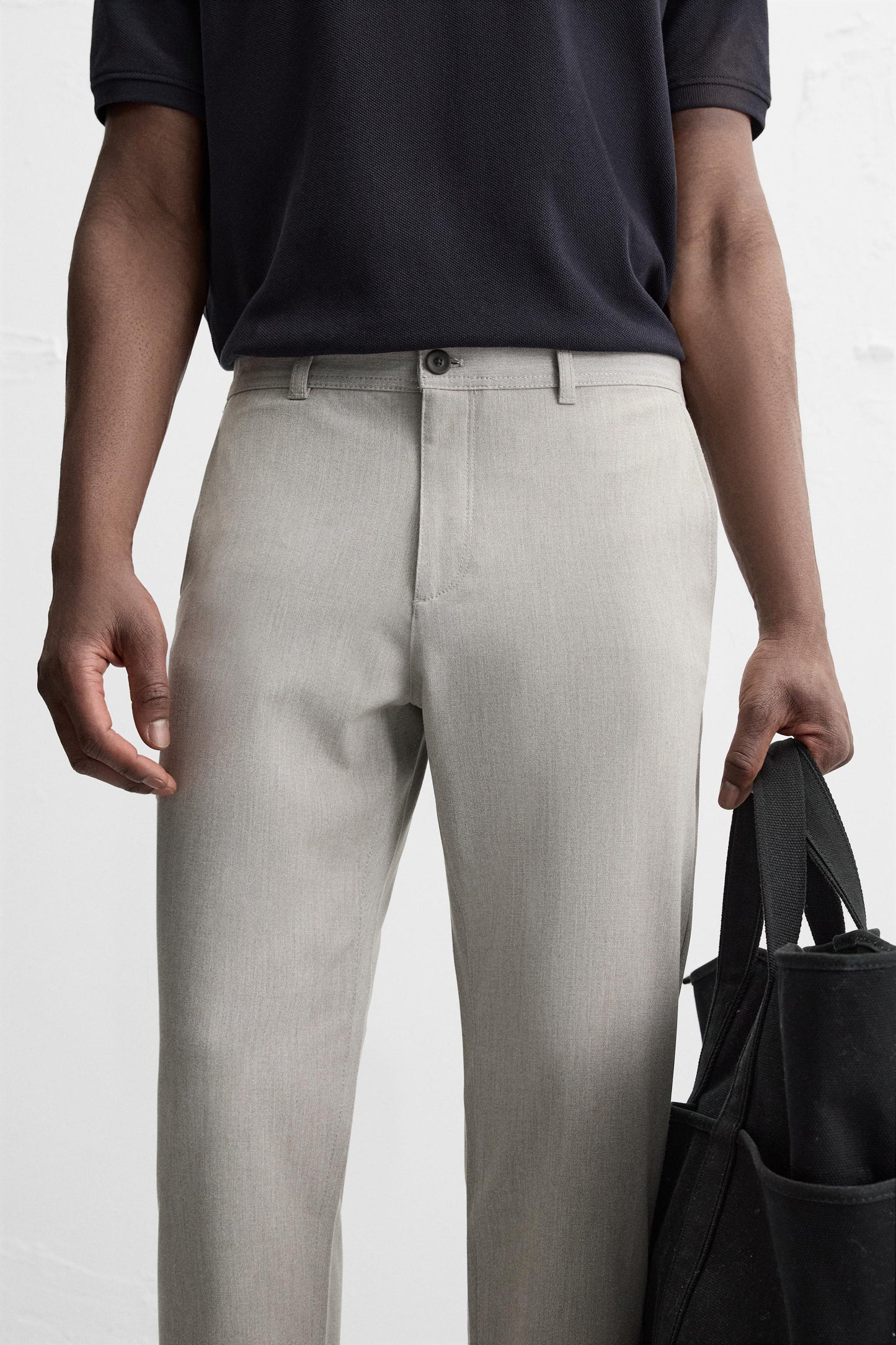 TEXTURED STRETCH PANTS