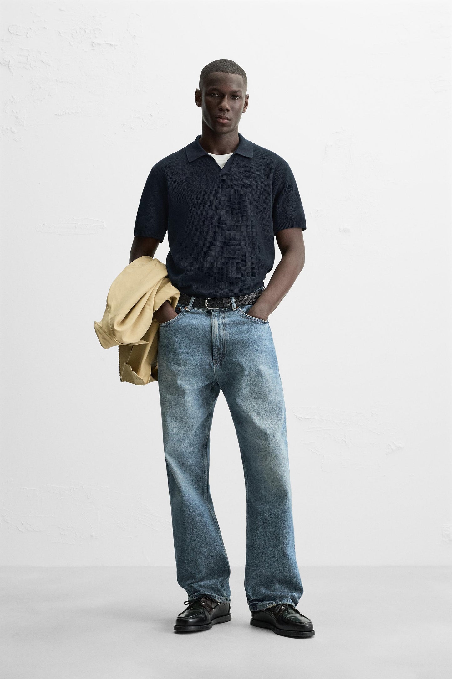 TEXTURED KNIT POLO
