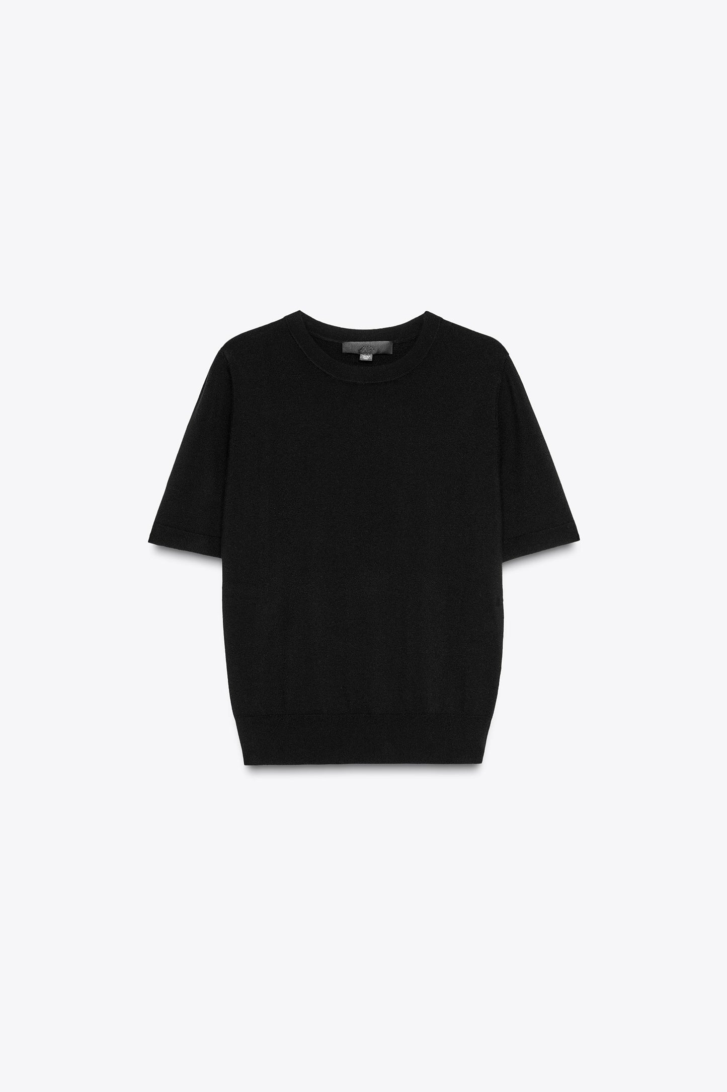 SHORT SLEEVE BASIC KNIT TOP