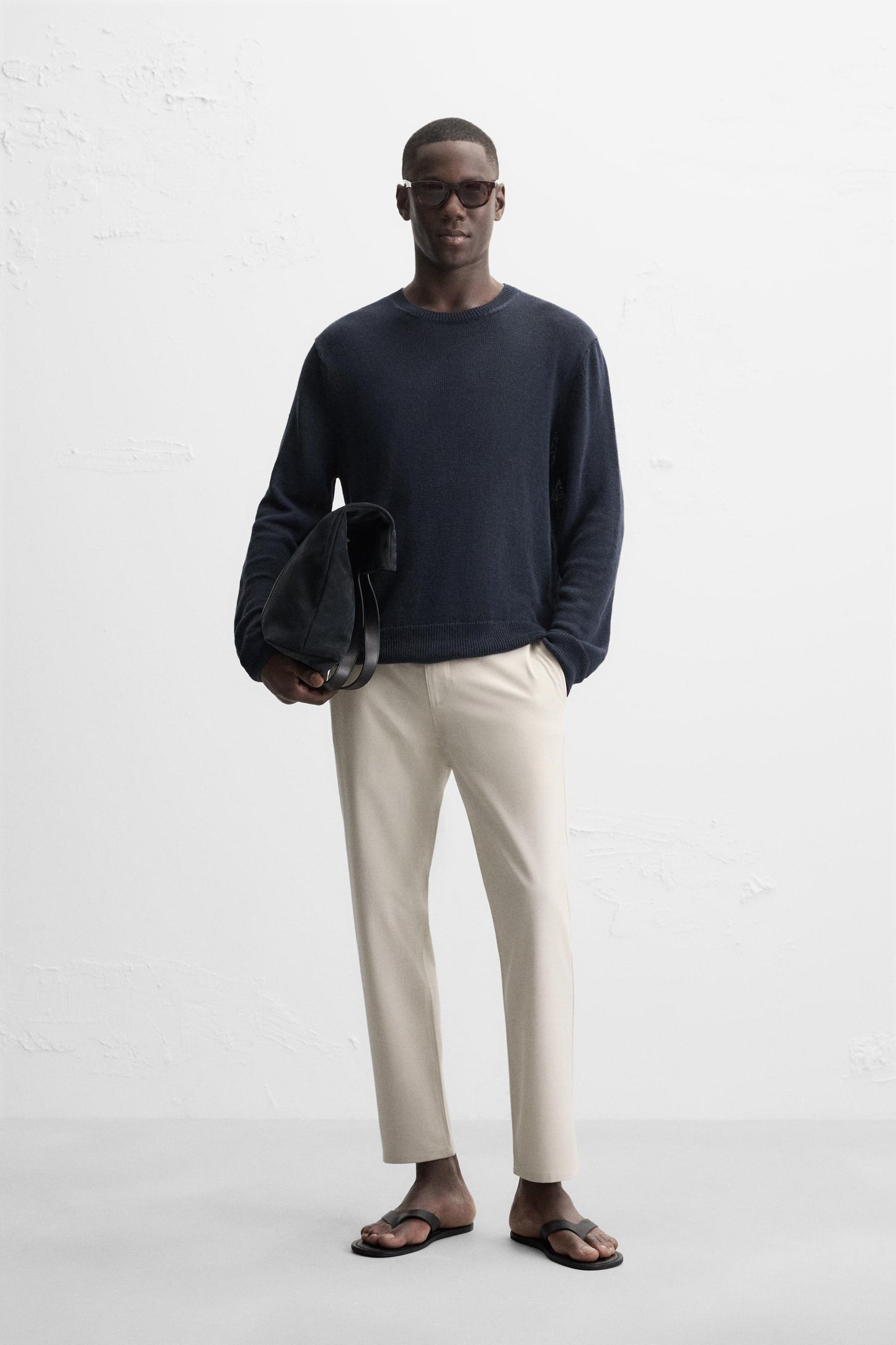 TEXTURED STRETCH PANTS