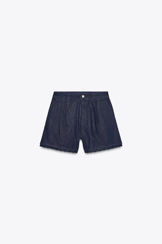 1975 LACE DENIM BERMUDA SHORTS