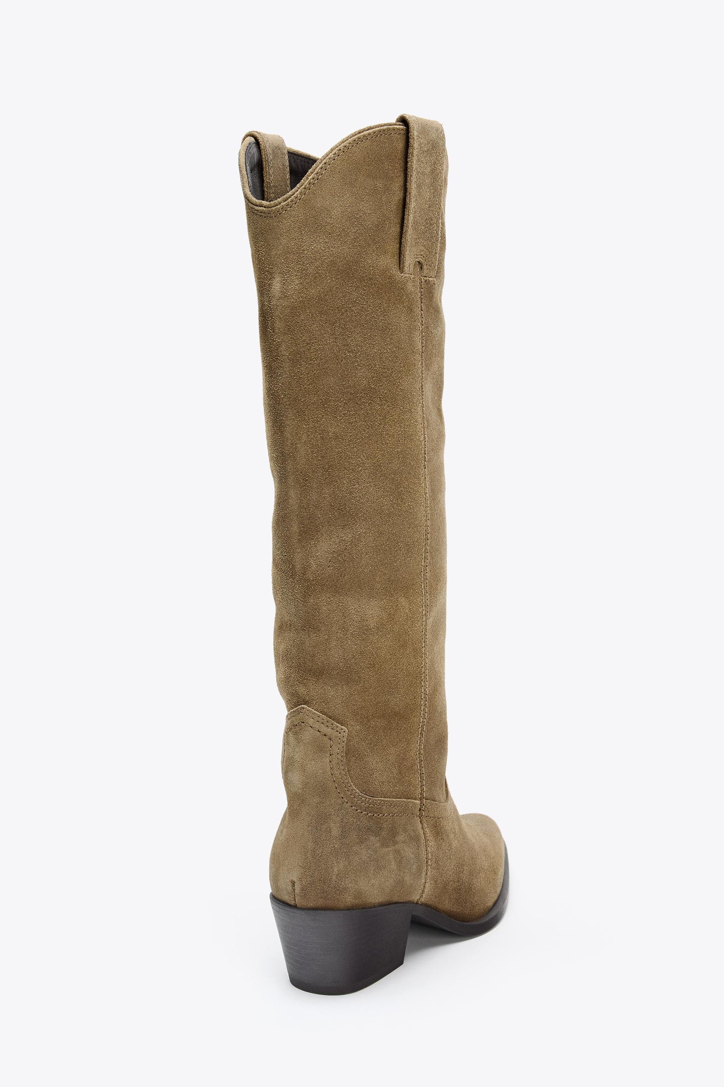 SPLIT LEATHER HIGH-HEELED BOOTS