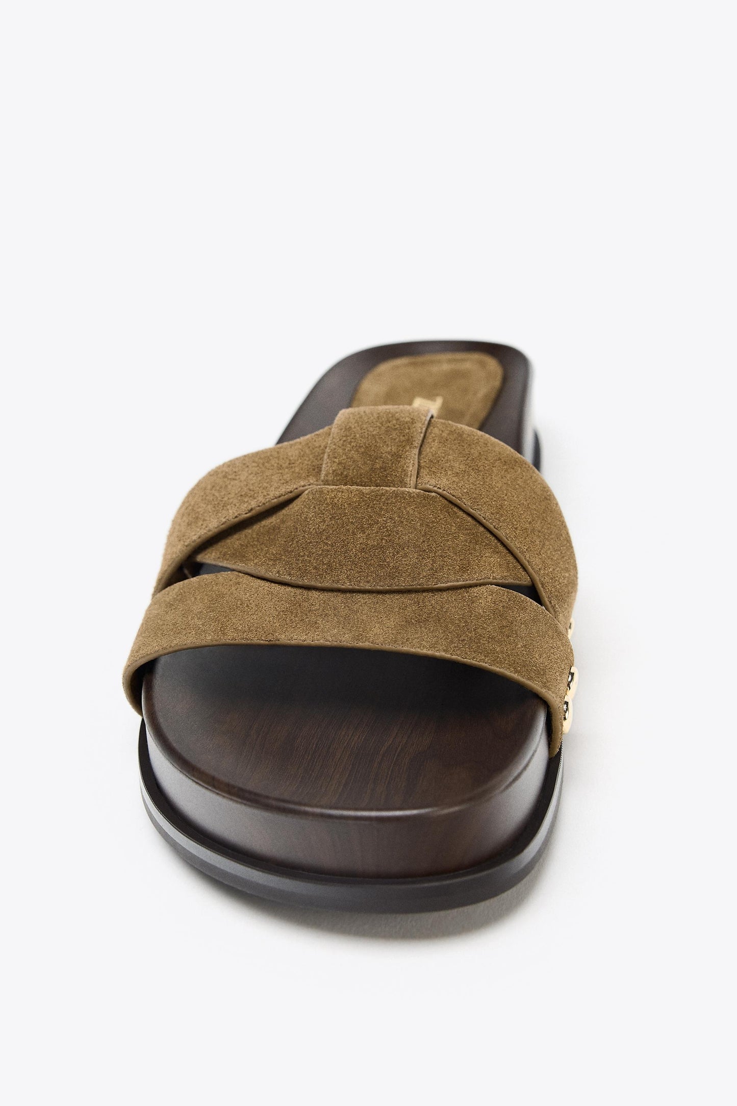 LEATHER PLATFORM SLIDES