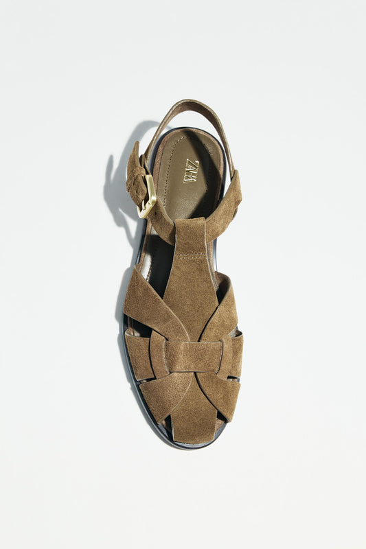 SPLIT LEATHER FISHERMAN SANDALS