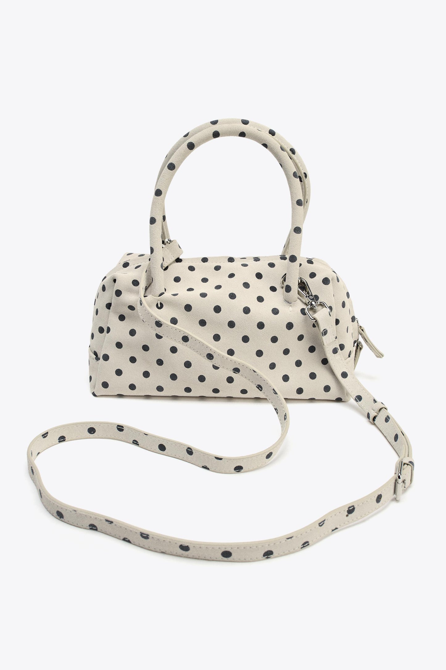 PRINTED SPLIT LEATHER BOWLING BAG