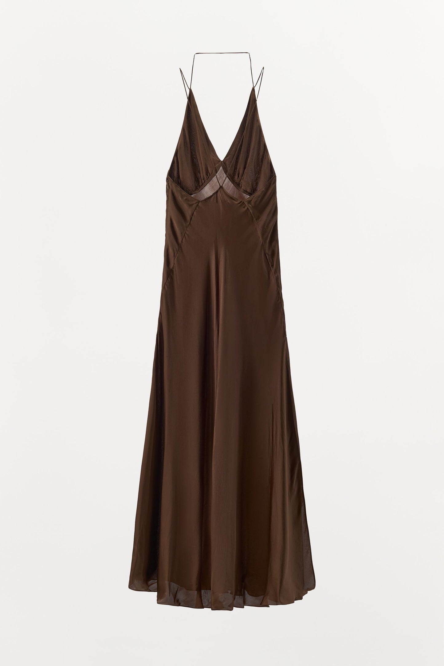 BACKLESS SATIN EFFECT DRESS