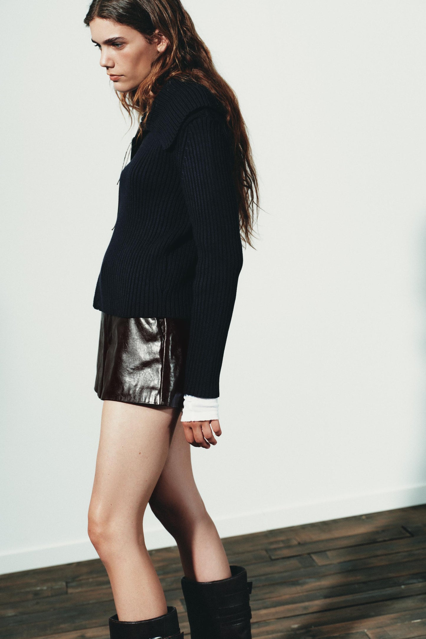 FAUX LEATHER SHORTS