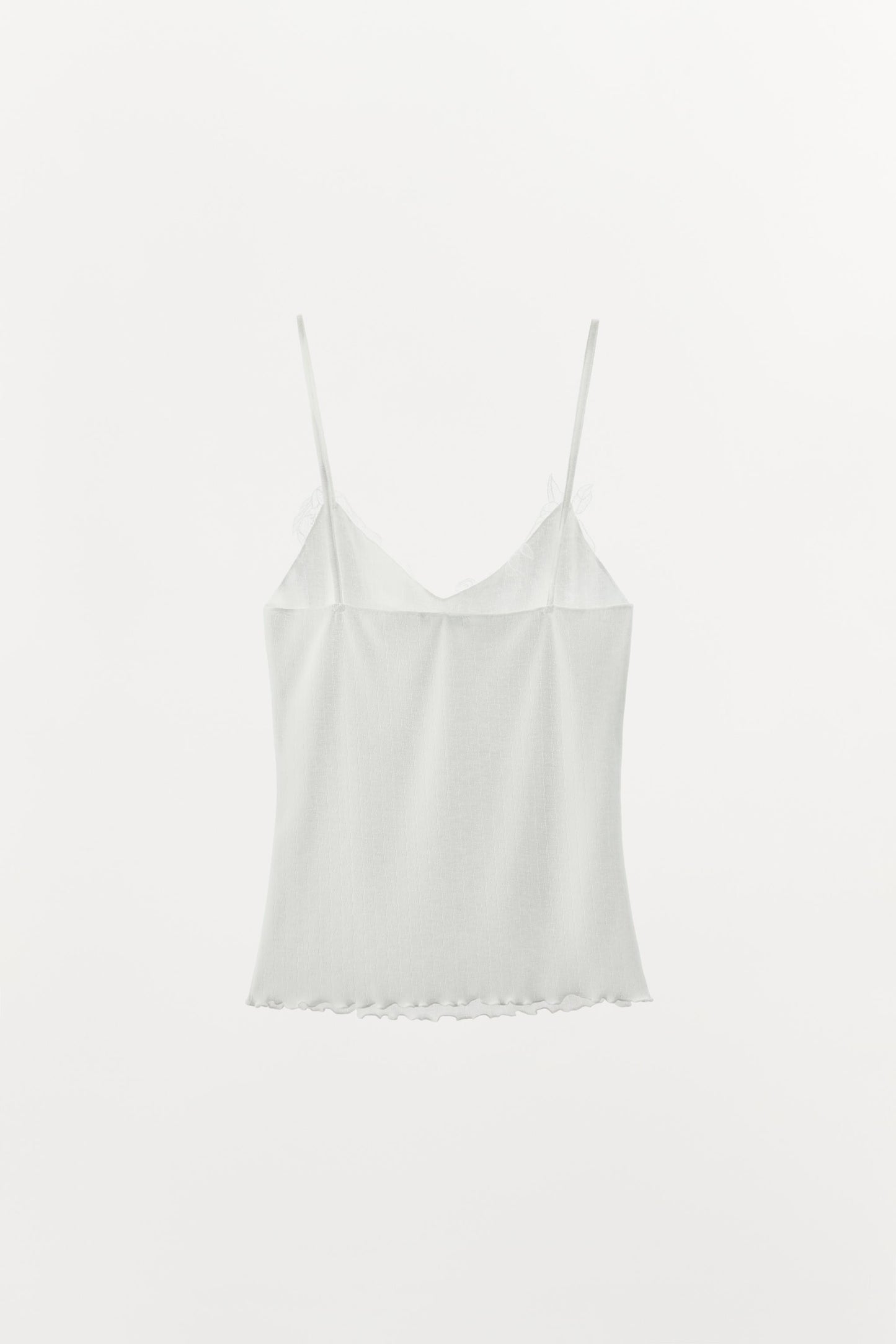 POINTELLE LACE STRAPPY TOP