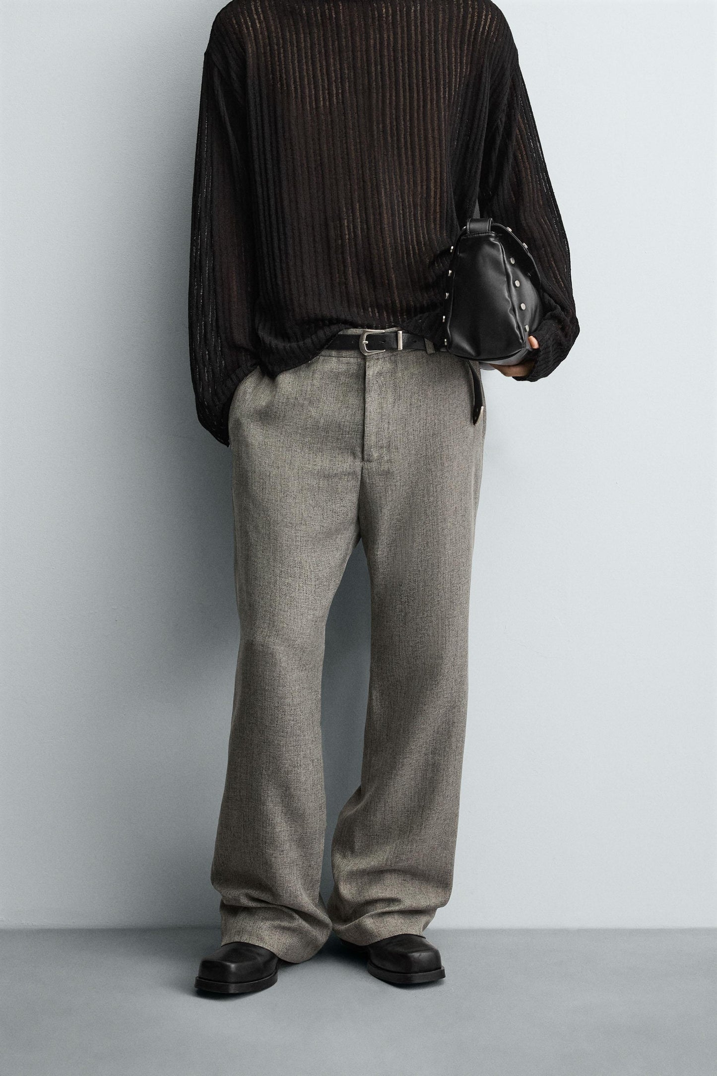 FLARE FIT STRUCTURED PANTS